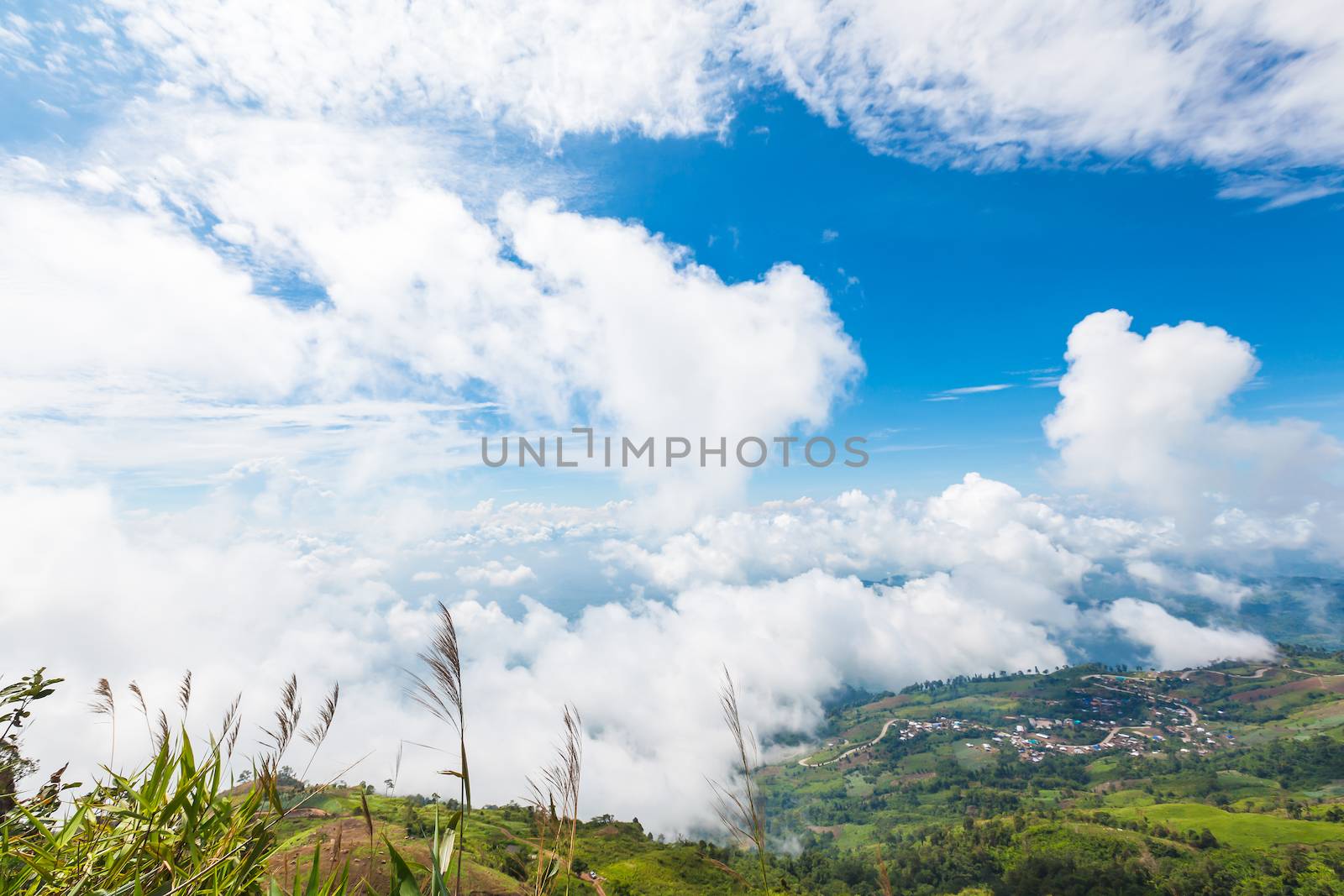 mountains view under mist in the morning, "PHU TUB BURG" Phetchabun, Thailand