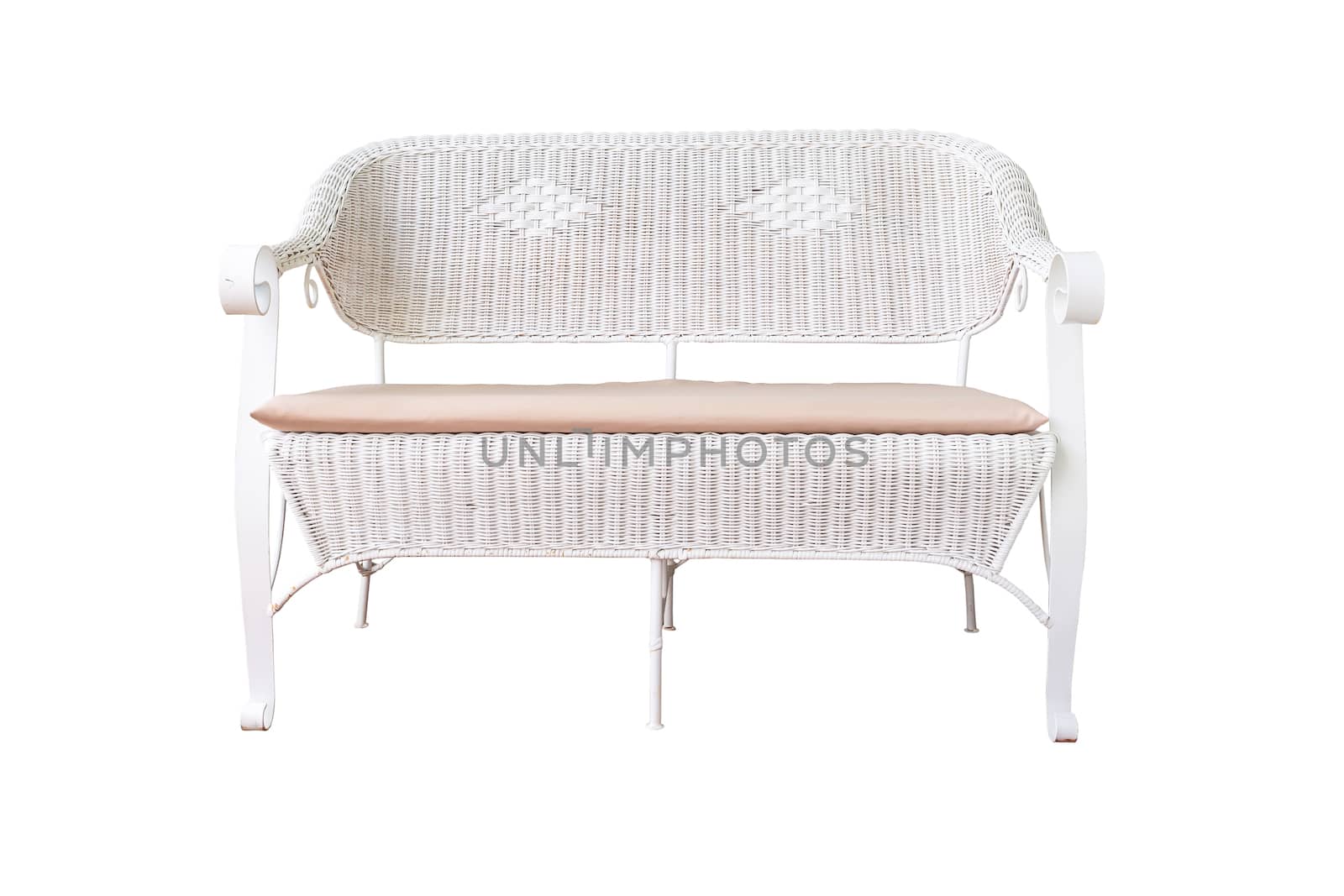 sofa furniture weave bamboo chair on white background