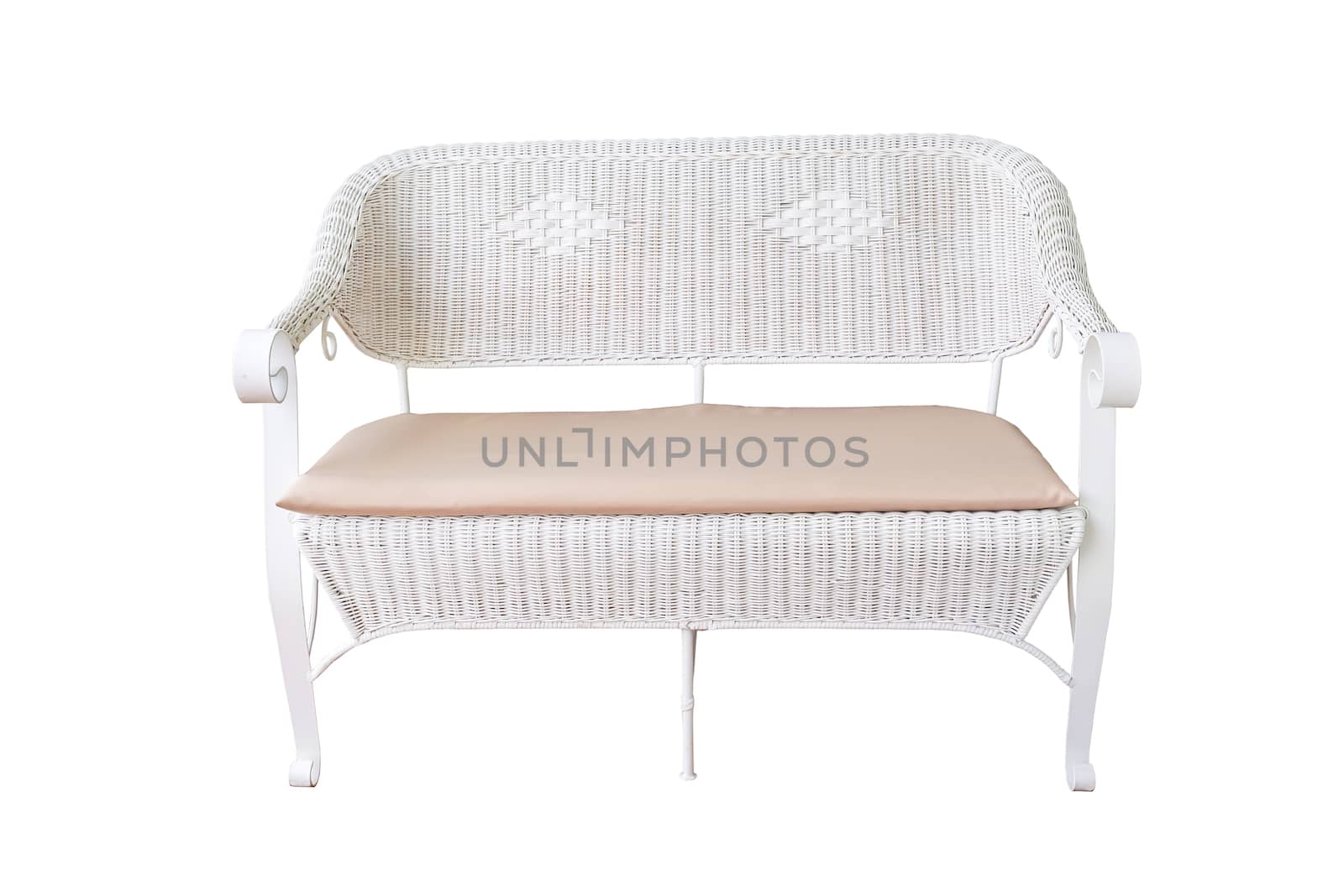 sofa furniture weave bamboo chair on white background