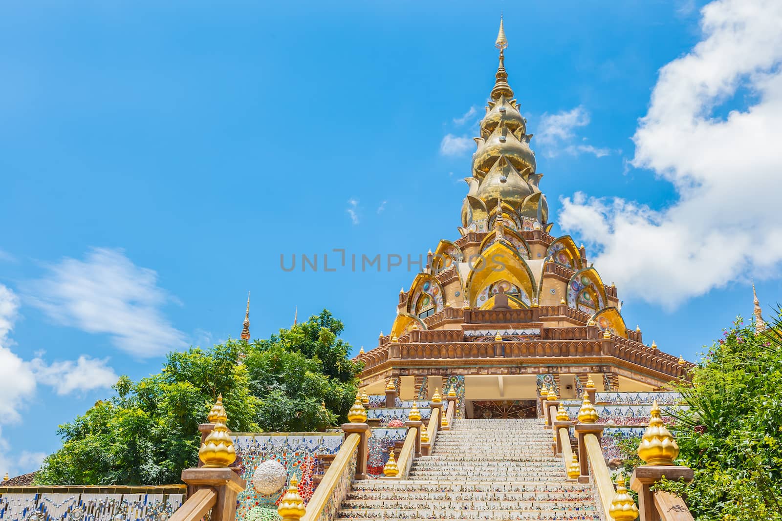 Stairway to Phasornkaew Temple ,Khao Kho Phetchabun Thailand