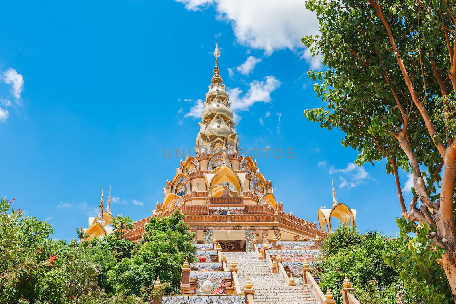 Stairway to Phasornkaew Temple ,Khao Kho Phetchabun Thailand