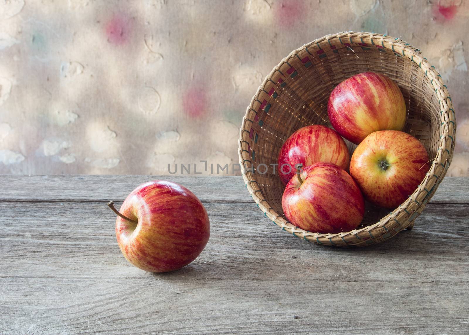 Apples in the basket natural light