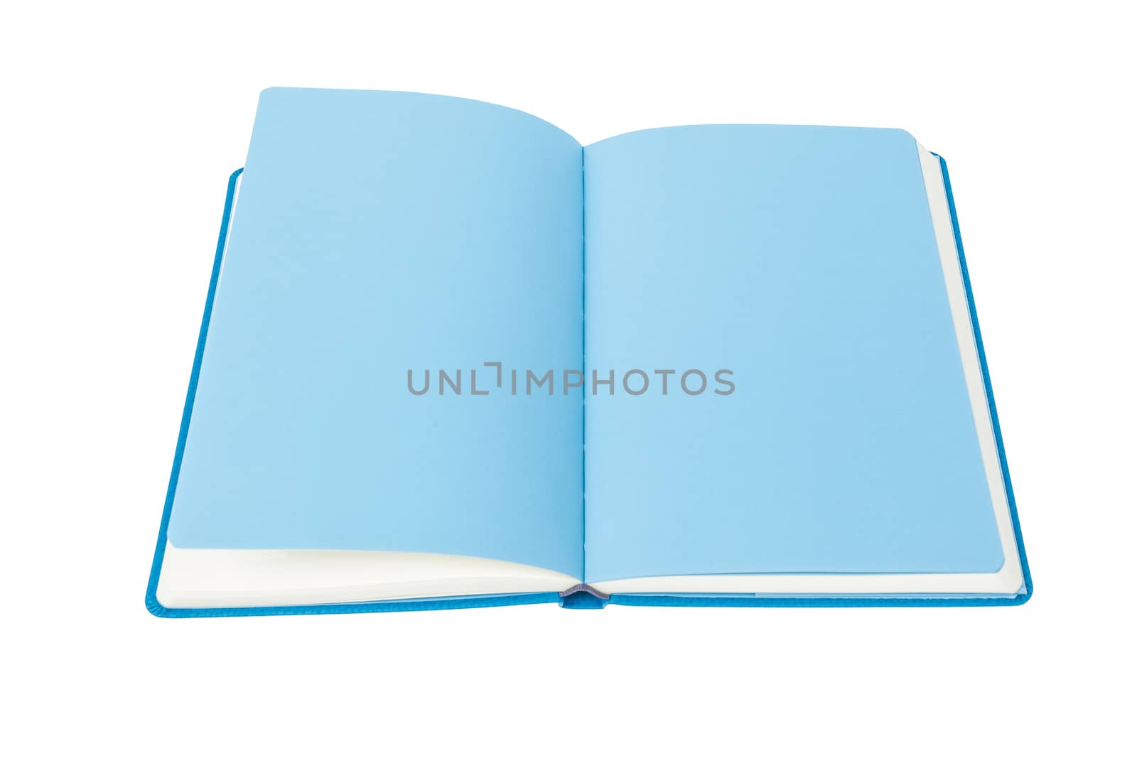 Open Book blue page on white background