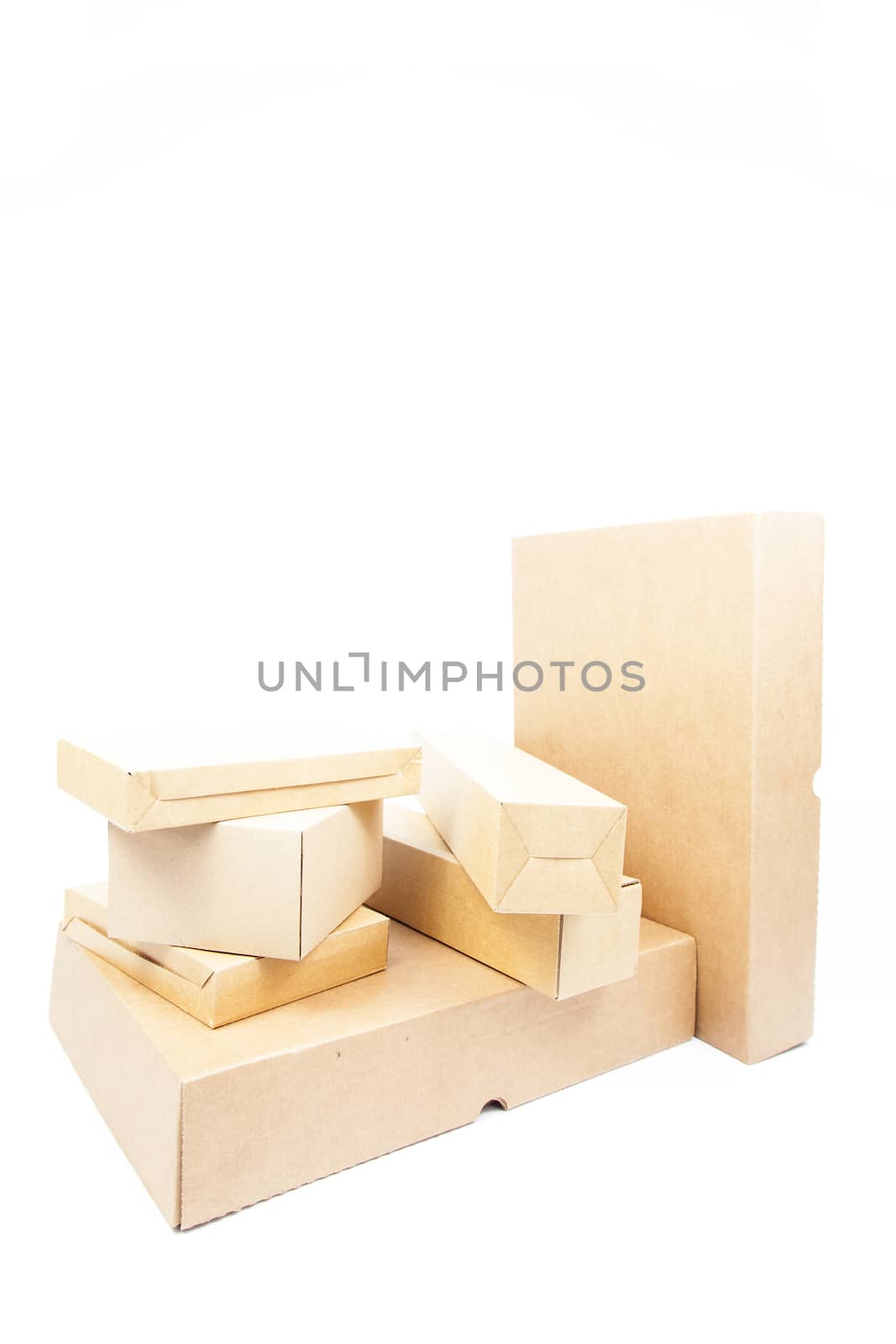 paper box on white isolated background.packshot in studio.