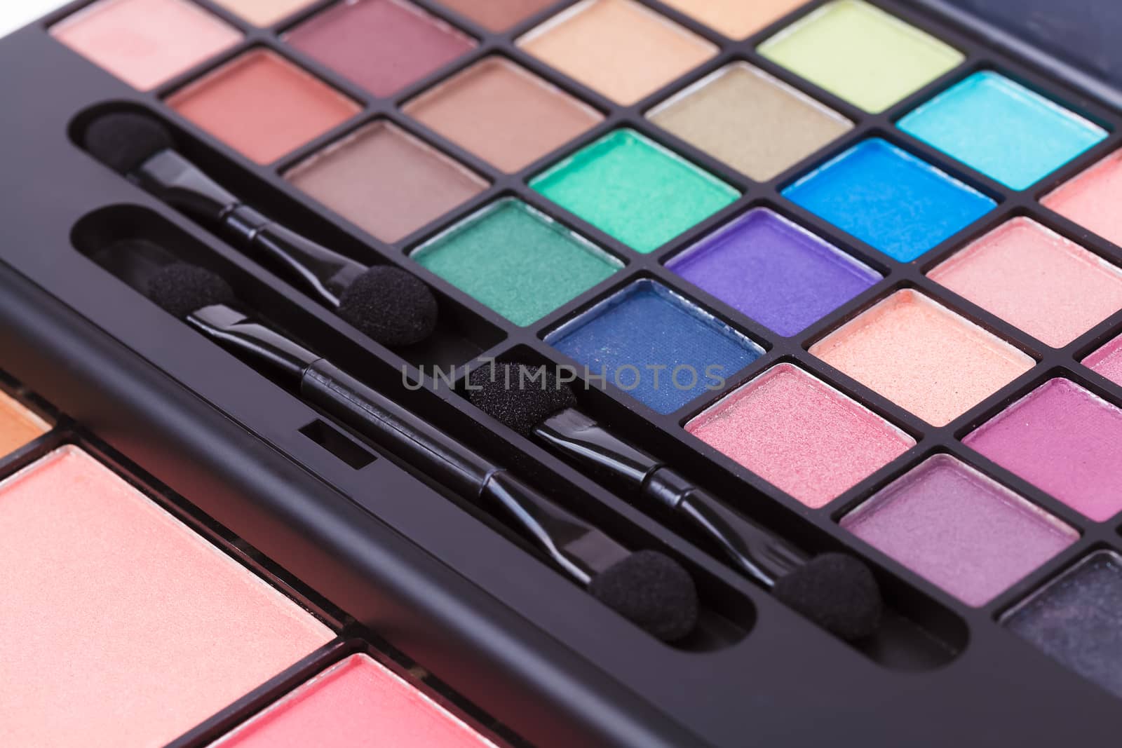 colorful cosmetic set and makeup