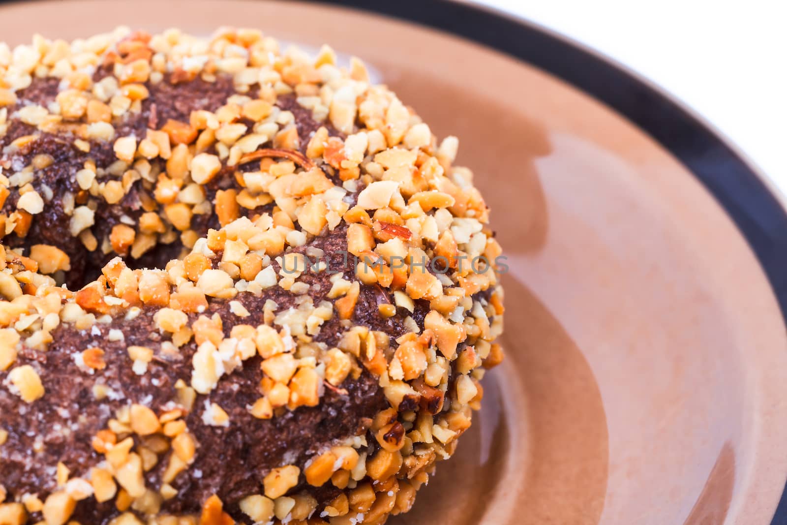 Chocolate Donuts on plate