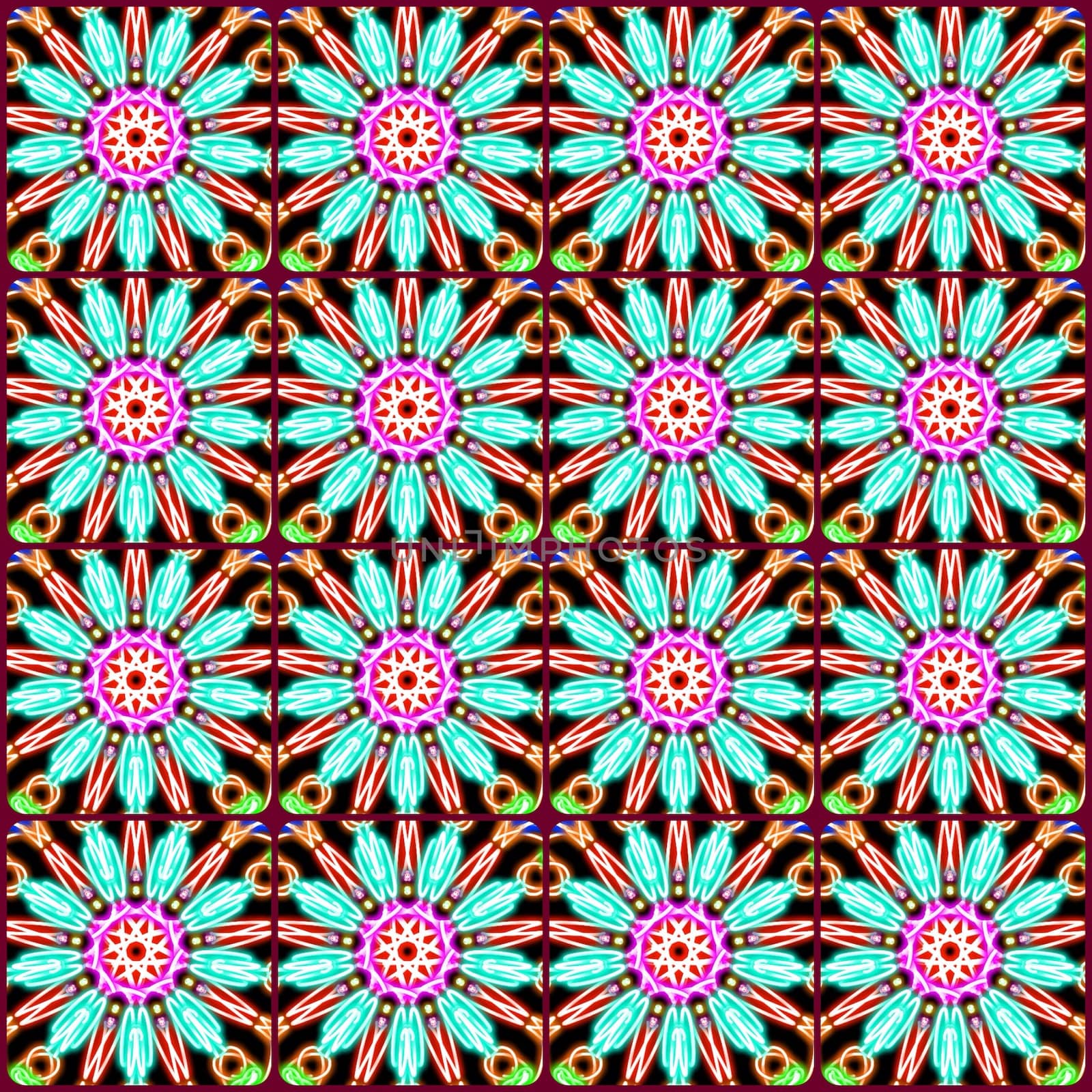 Digital computer graphic - seamless decorative ornament with flowers for design.
