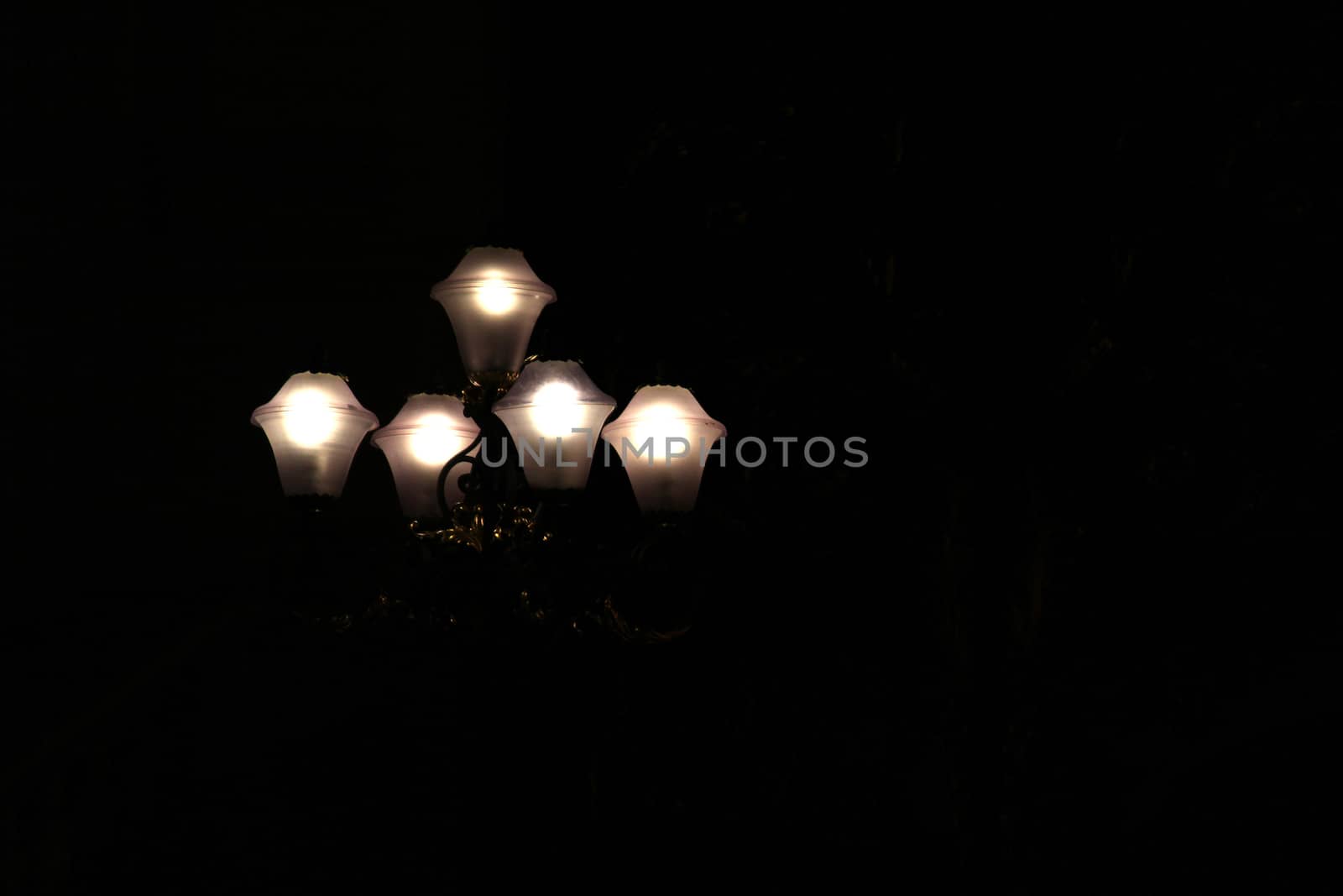 five lanterns in the dark