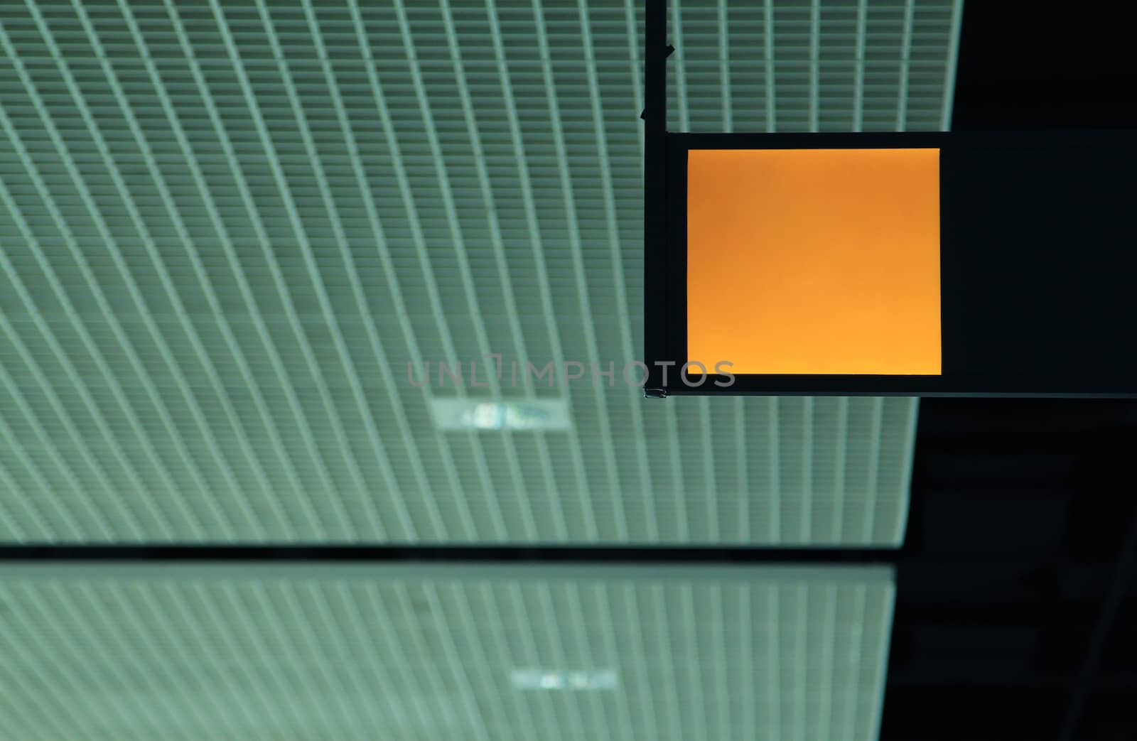 Yellow lightbox at an airport by foto76