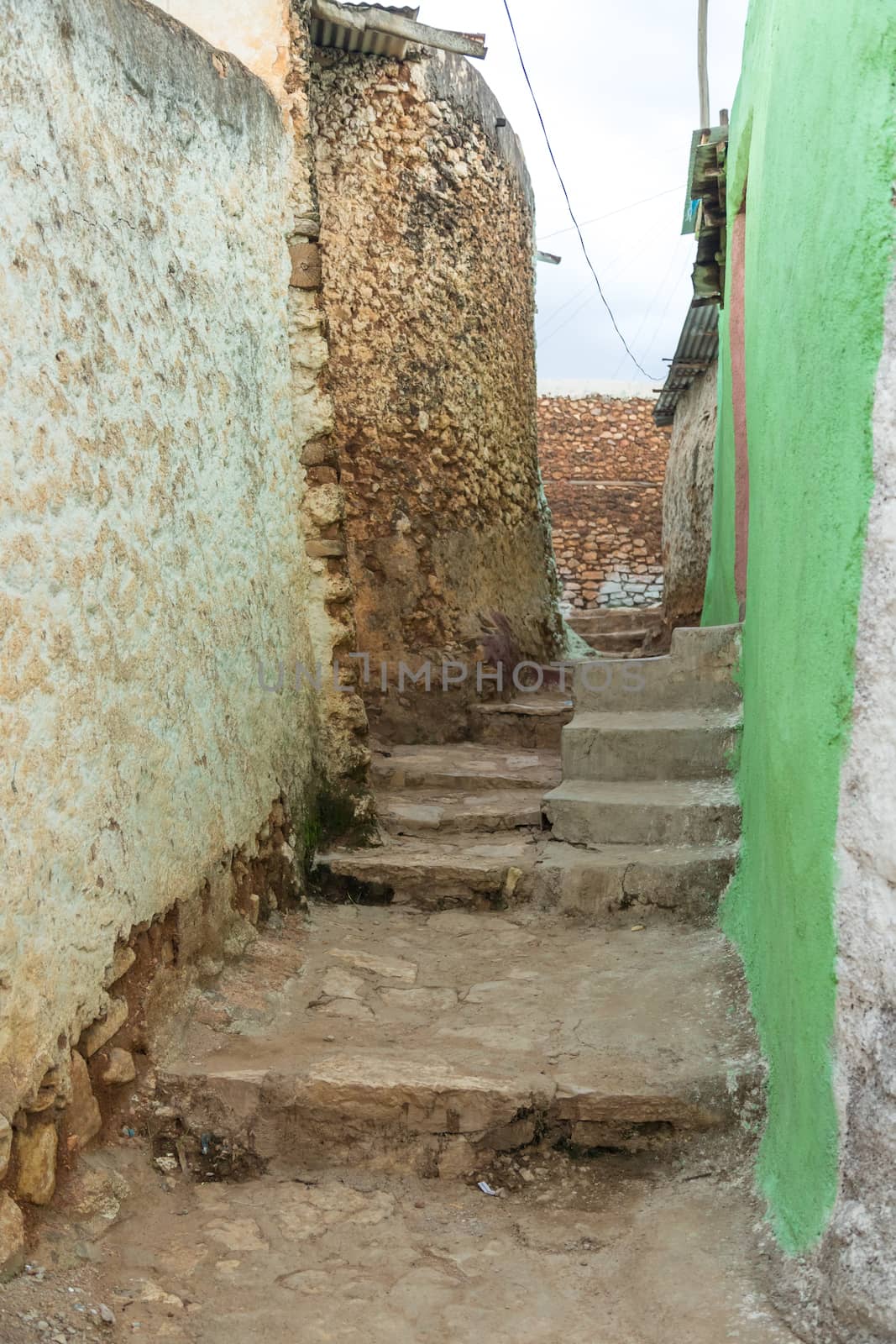 HARAR, ETHIOPIA - JULY 26,2014 - Local residents of Jugol, the fortified historic walled city within Harar, which was included in the World Heritage List for its cultural heritage by UNESCO and considered as the fourth holy city of Islam.