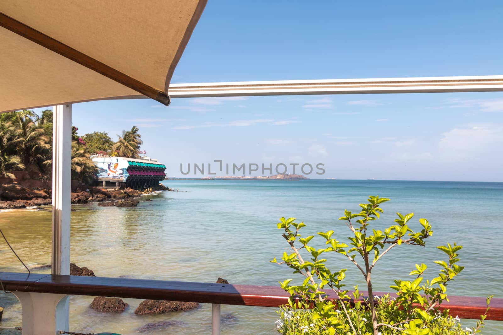 The beautiful waters of the Atlantic ocean with its rocky coastline near the City of Dakar in Senegal