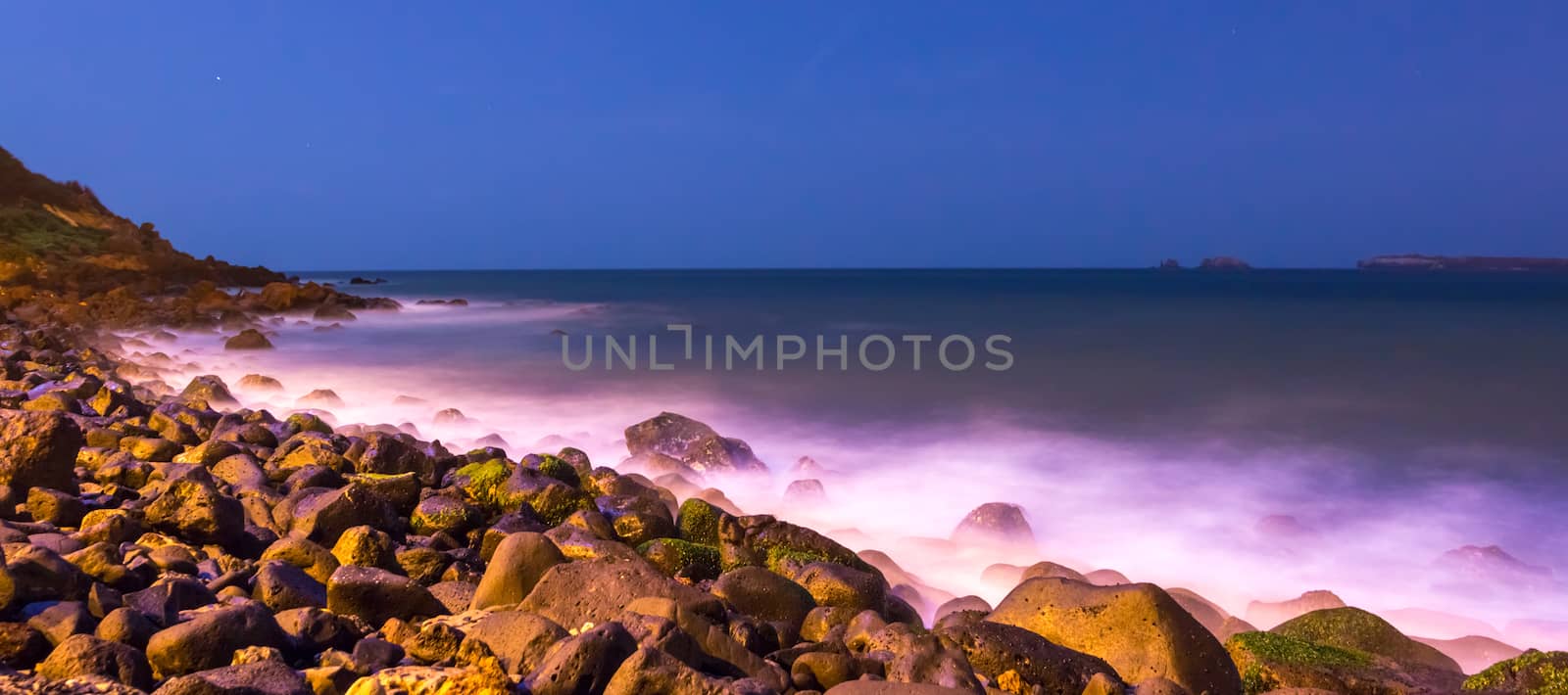 The beautiful waters of the Atlantic ocean with its rocky coastline near the City of Dakar in Senegal