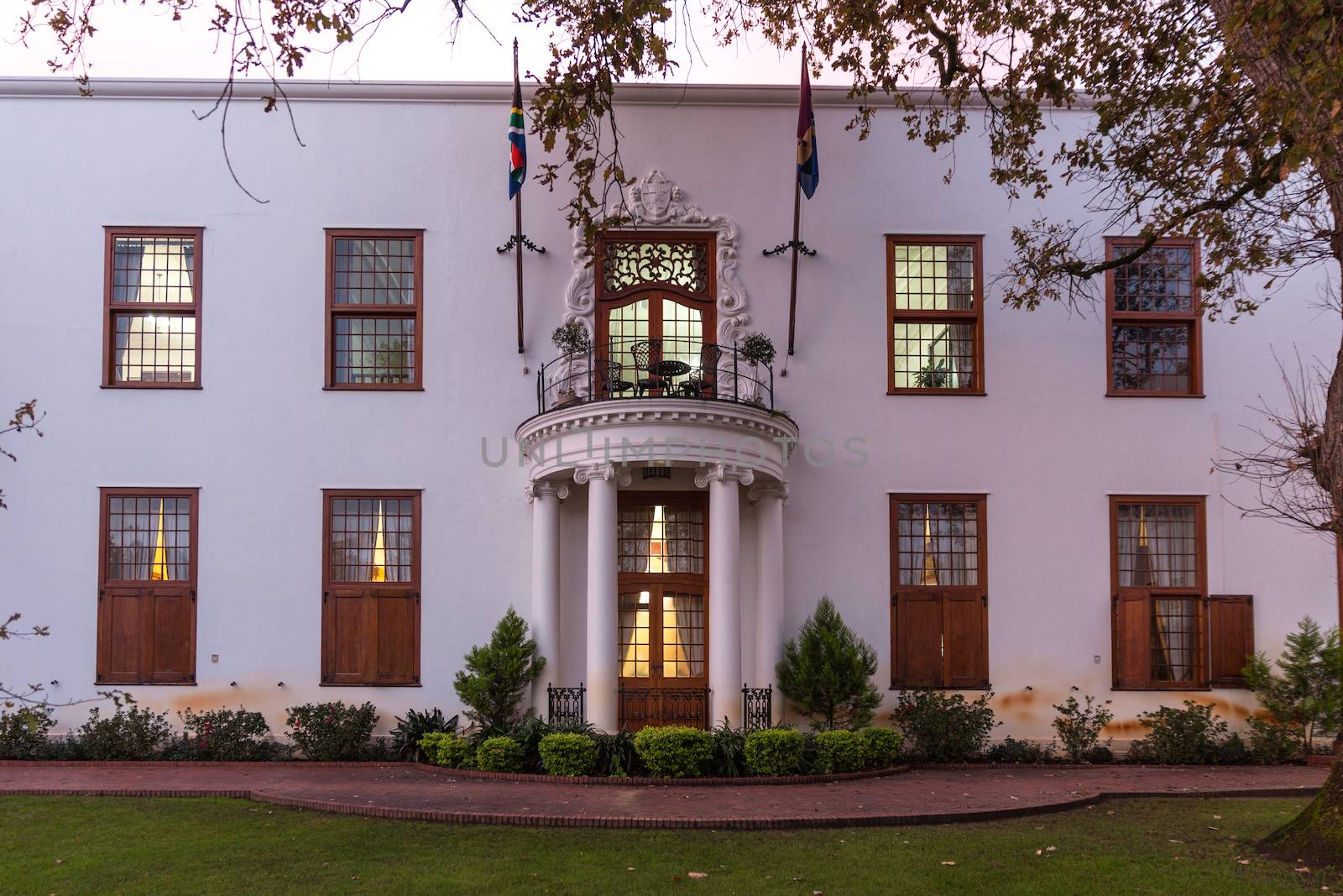 The Stellenbosch Town Hall building located in downtown Stellenbosh