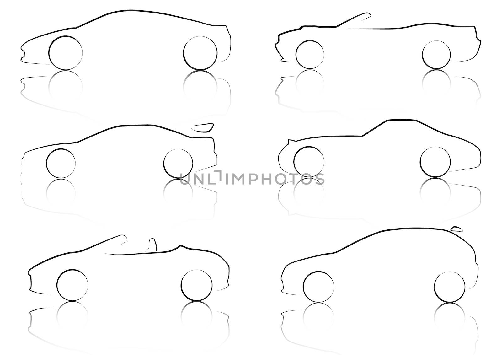 Illustration of Outlines of Cars by DragonEyeMedia
