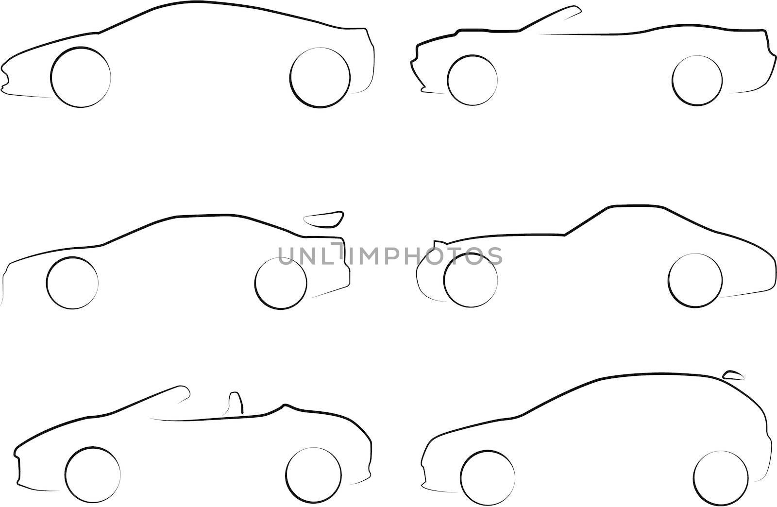 Illustration of Outlines of Cars by DragonEyeMedia