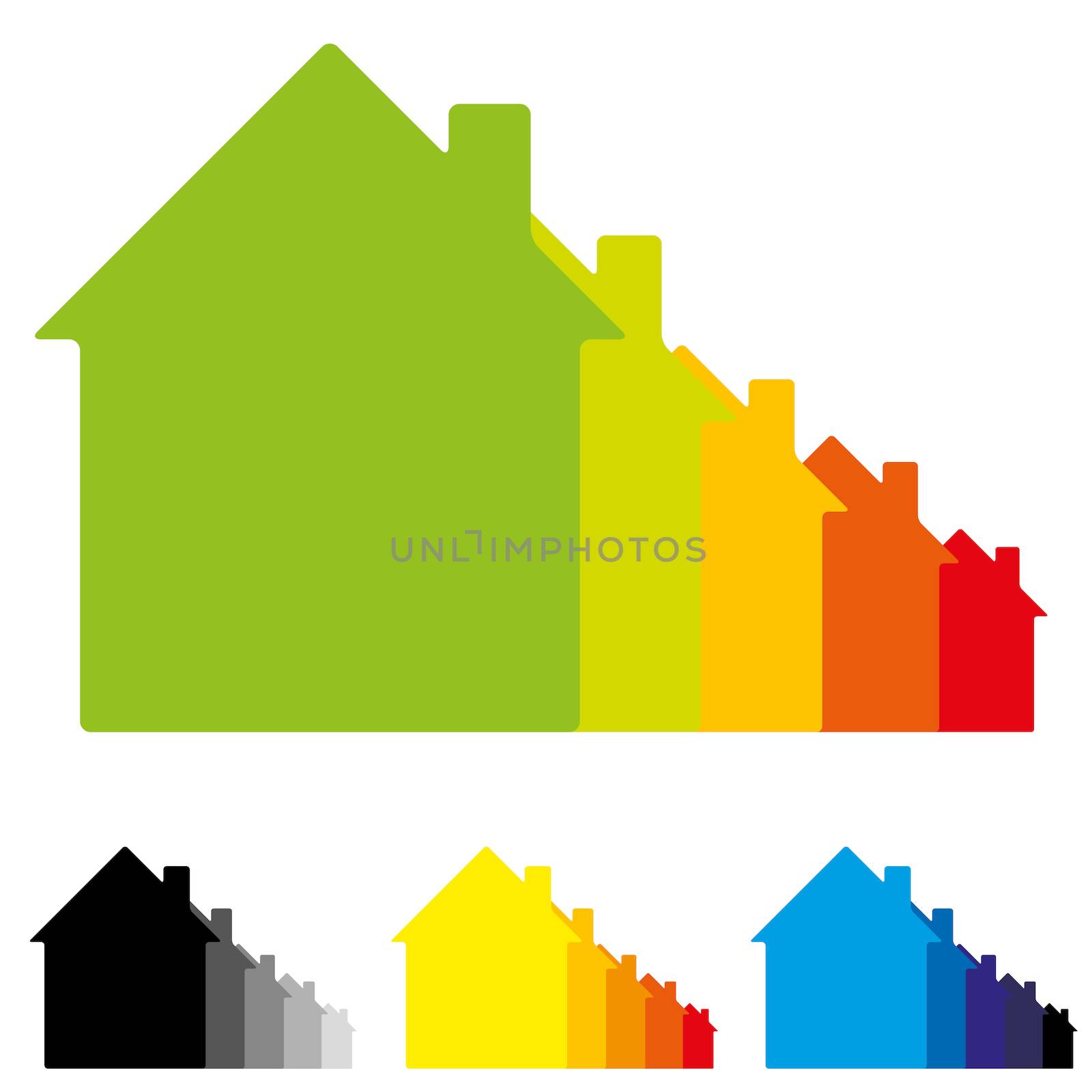 Illustration of Housing energy efficiency by DragonEyeMedia