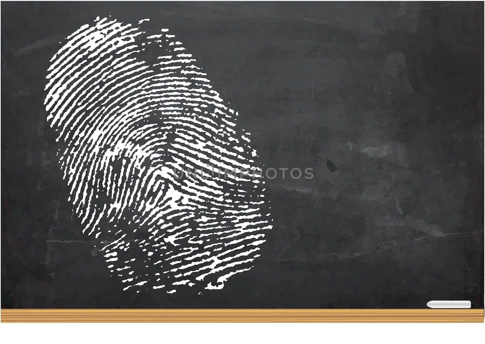 An Illustration of a Thumb Print on a Chalk Board