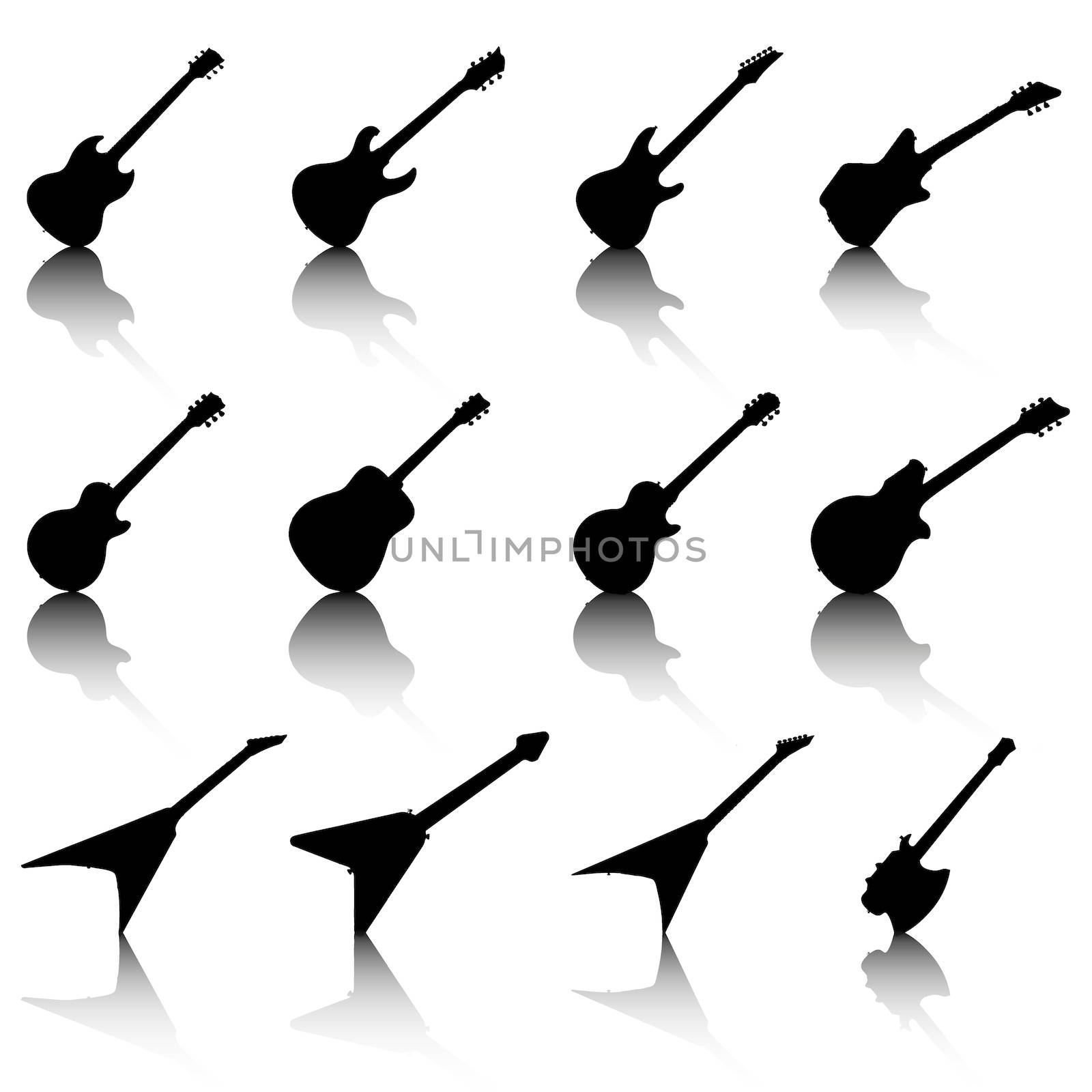 Illustration of guitar silhouette by DragonEyeMedia