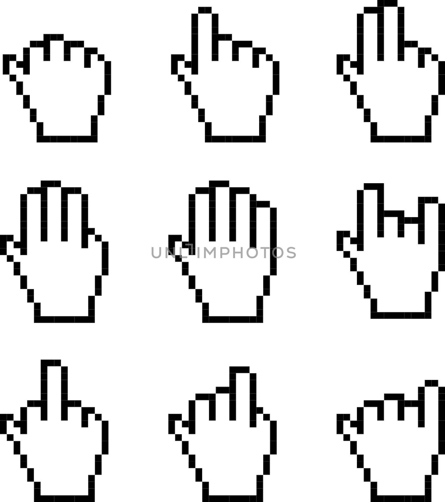 Illustration of Pixelated Hand by DragonEyeMedia