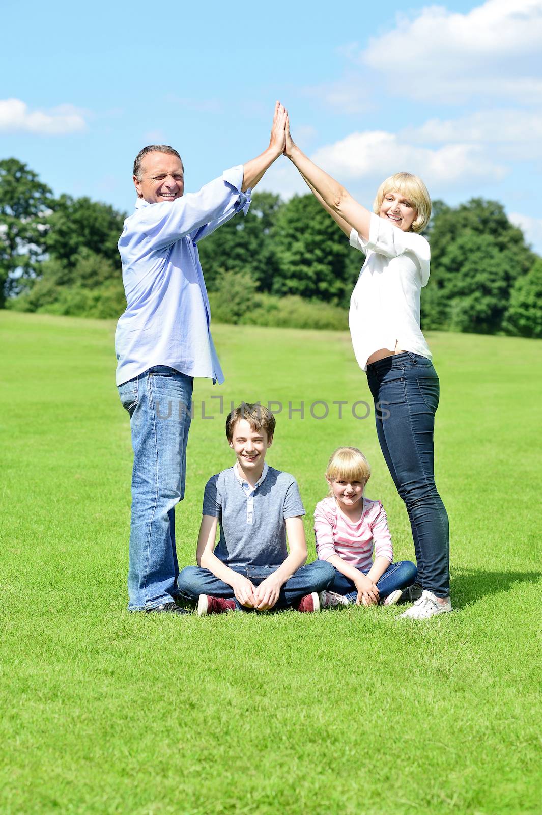 Affectionate family having fun together