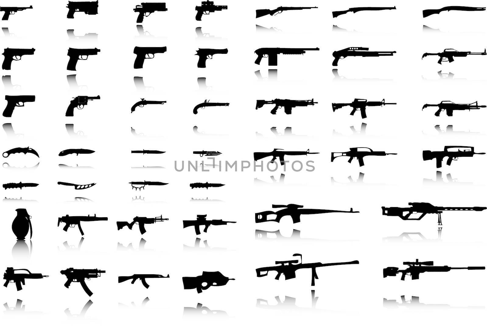 Illustration of Set of Weapons by DragonEyeMedia
