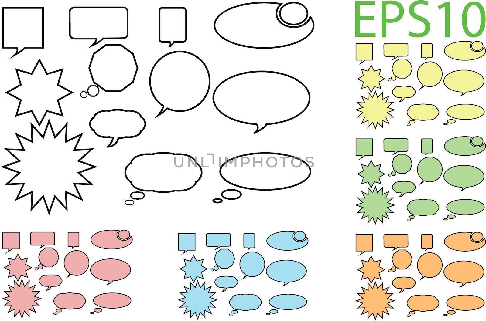 Illustration of speech bubbles with space for text by DragonEyeMedia