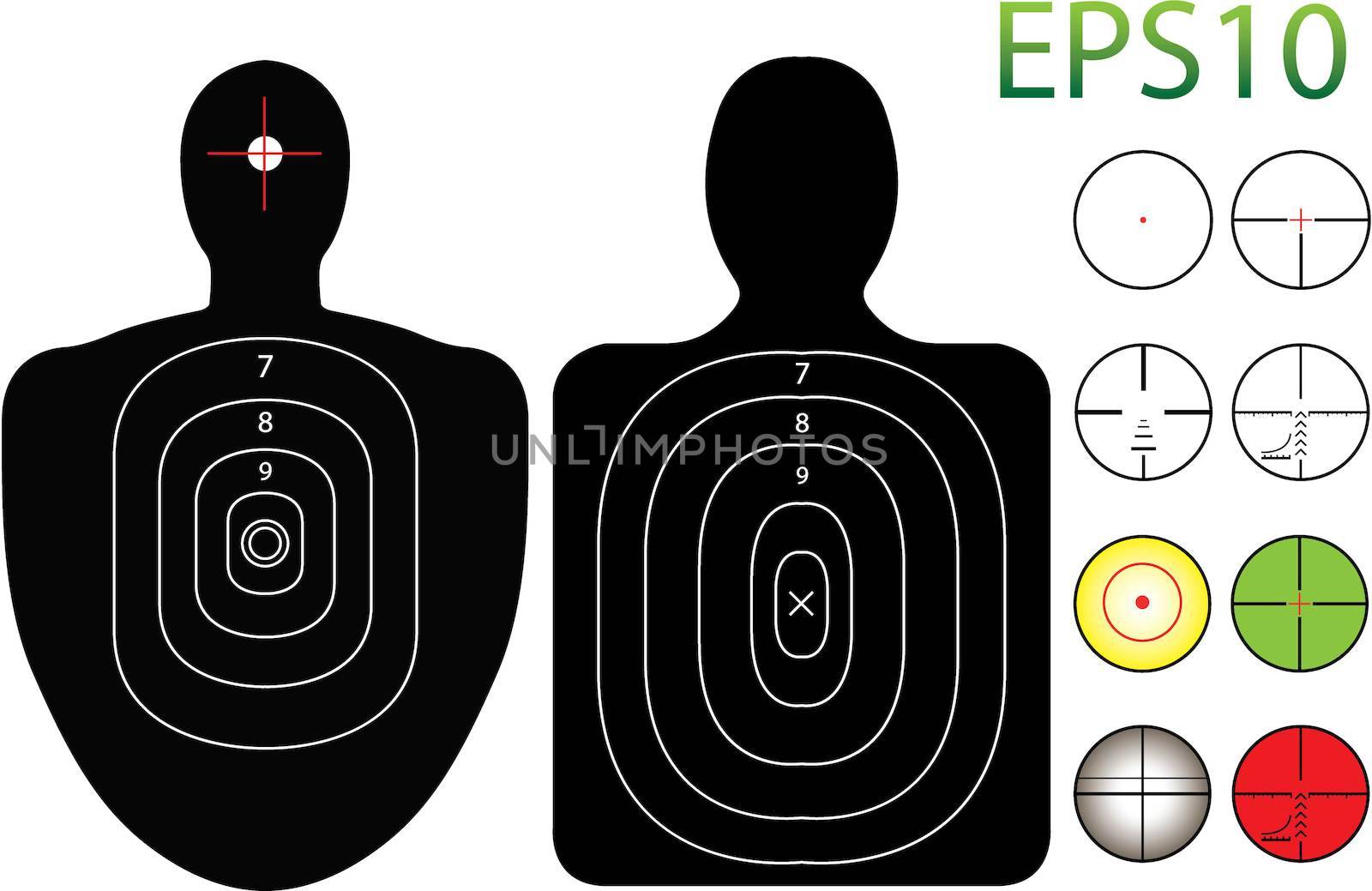 An Illustration of Targets with a Selection of Recticles