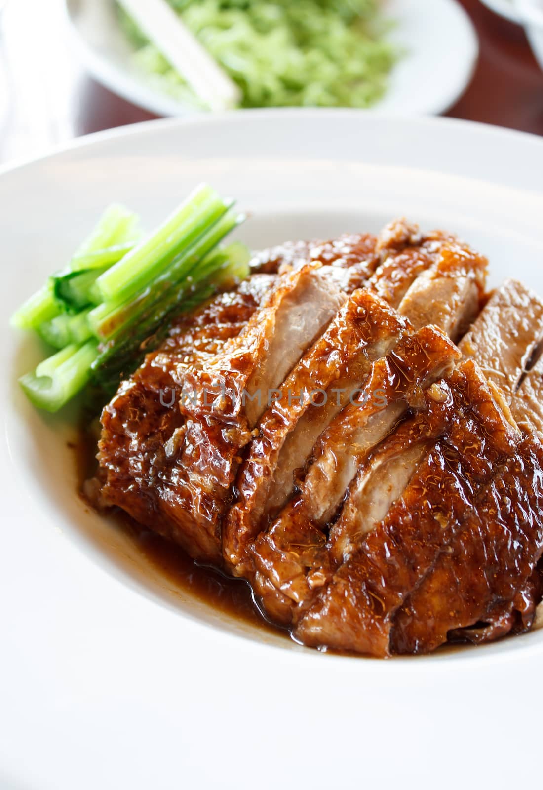 Roasted duck on plate ,chinese cuisine