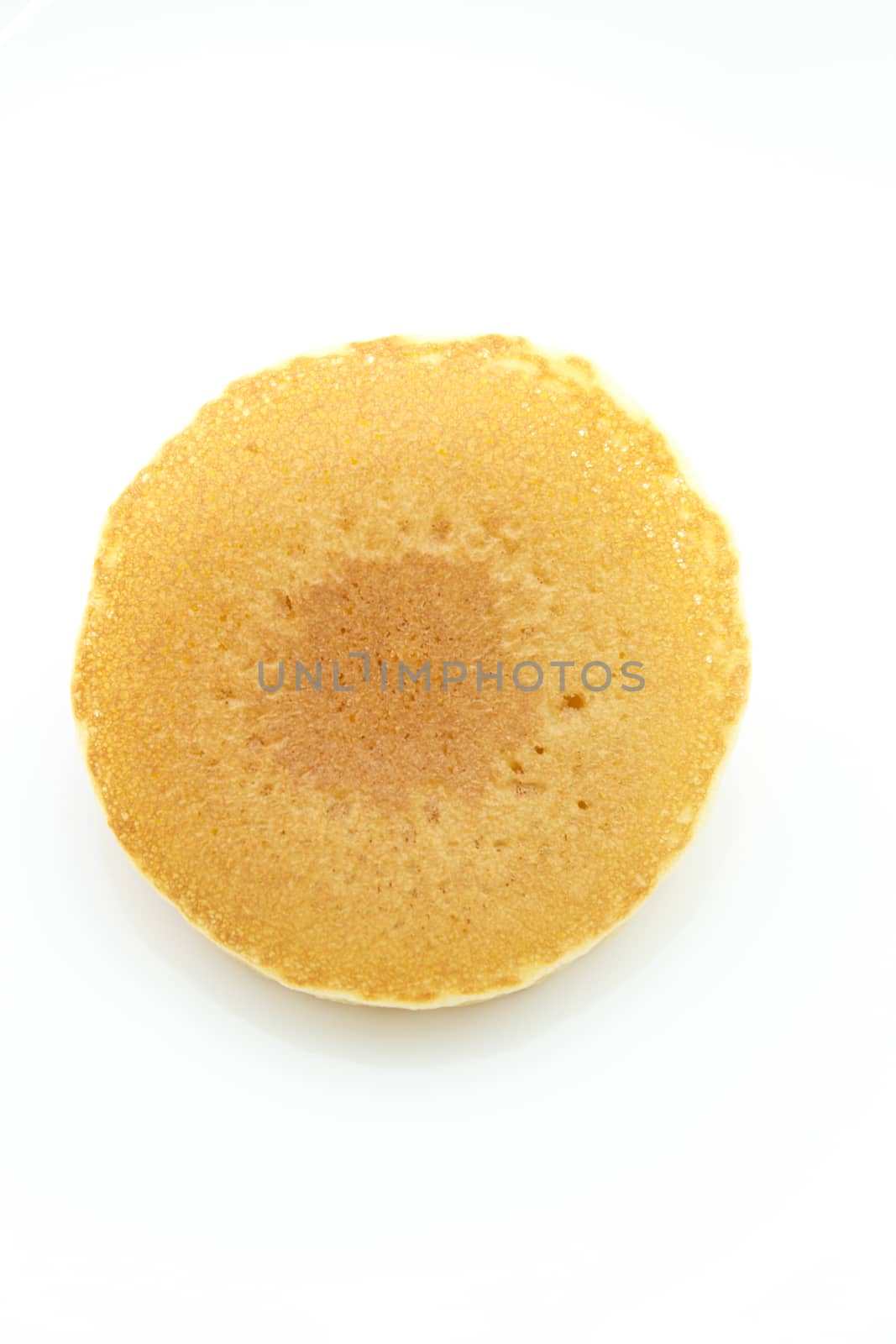 One pancake  isolated on white background