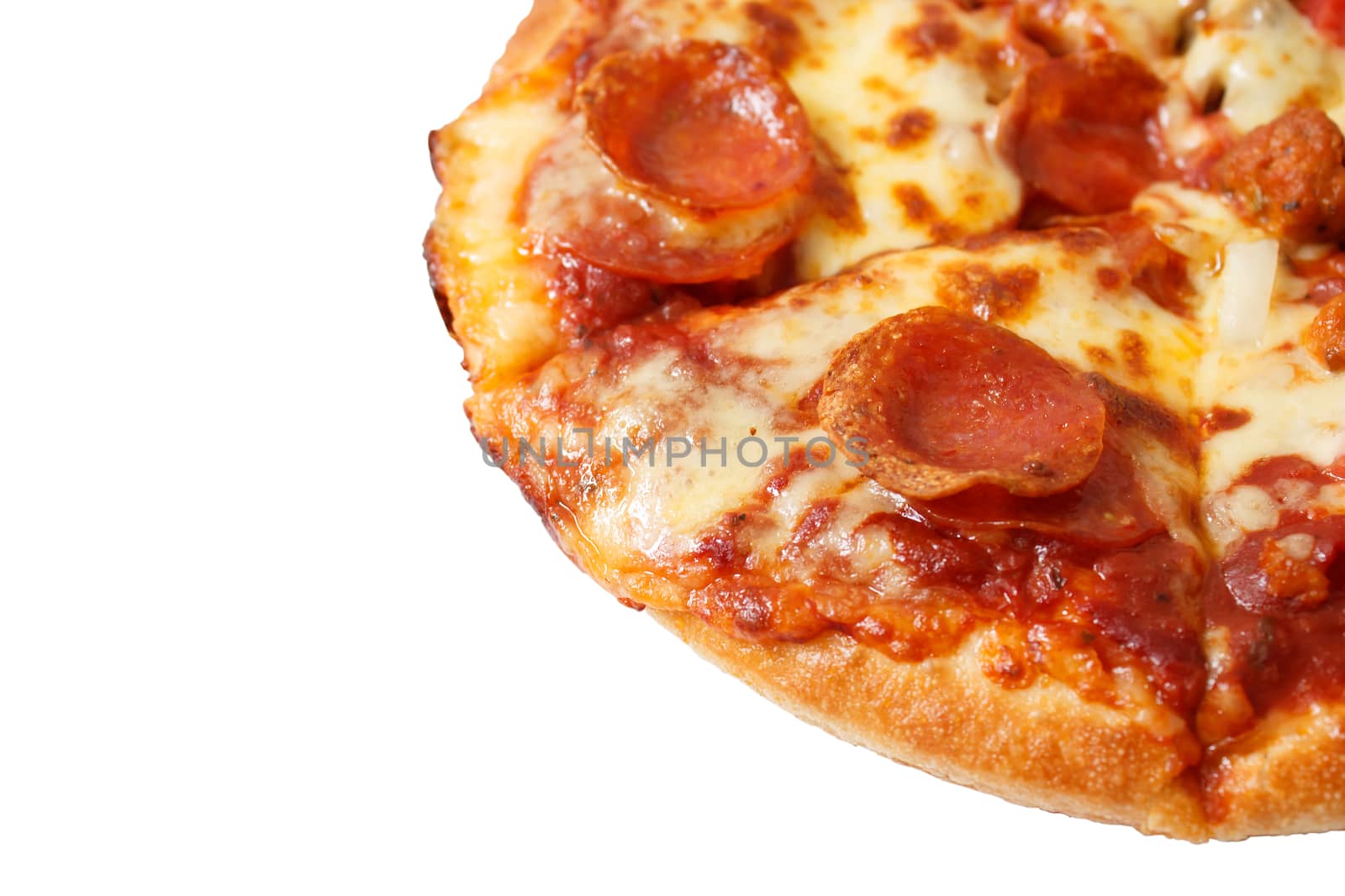 pepperoni pizza isolated on white background by vitawin
