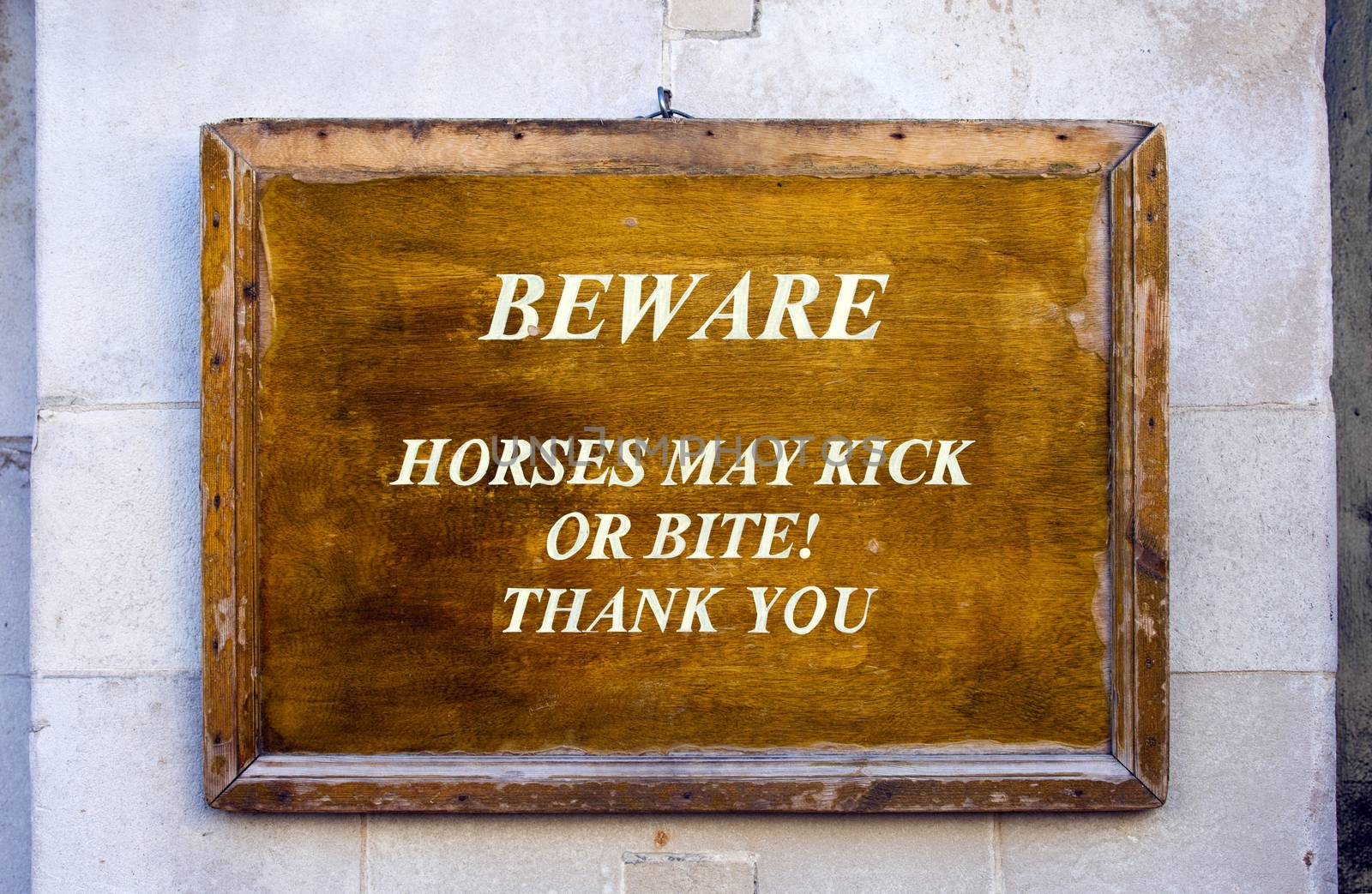 Warning Sign at Horseguards Parade in London