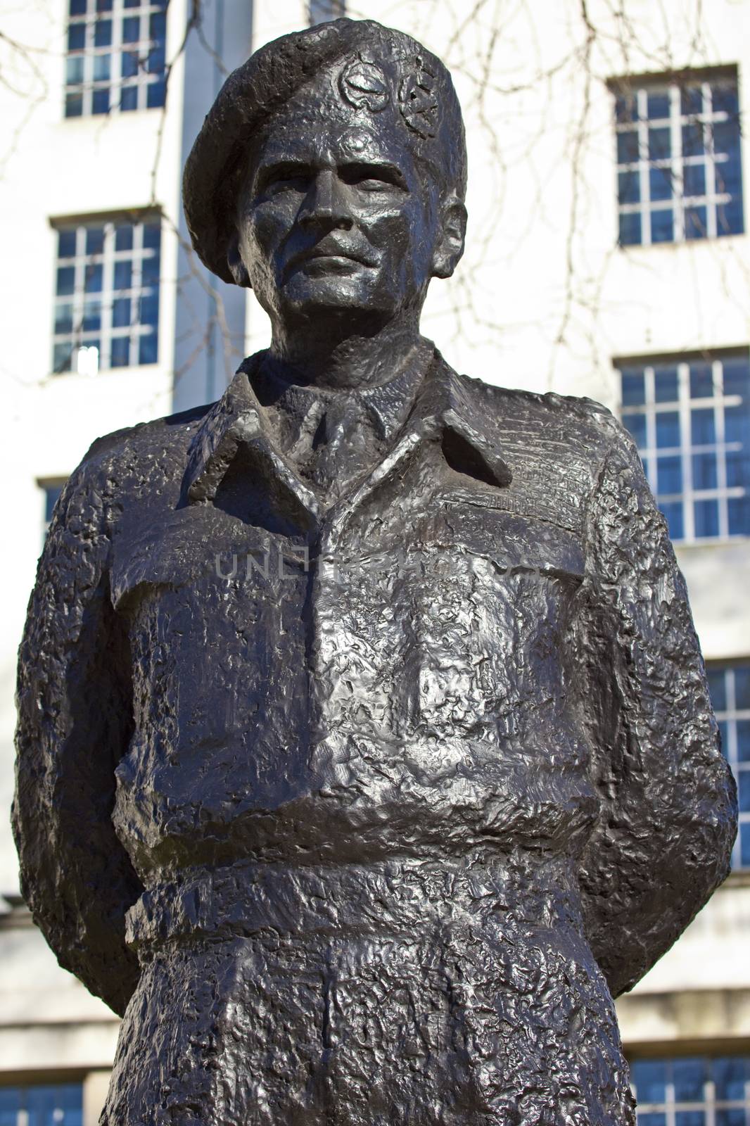 Field Marshall Viscount Montgomery of Alamein Statue in London.