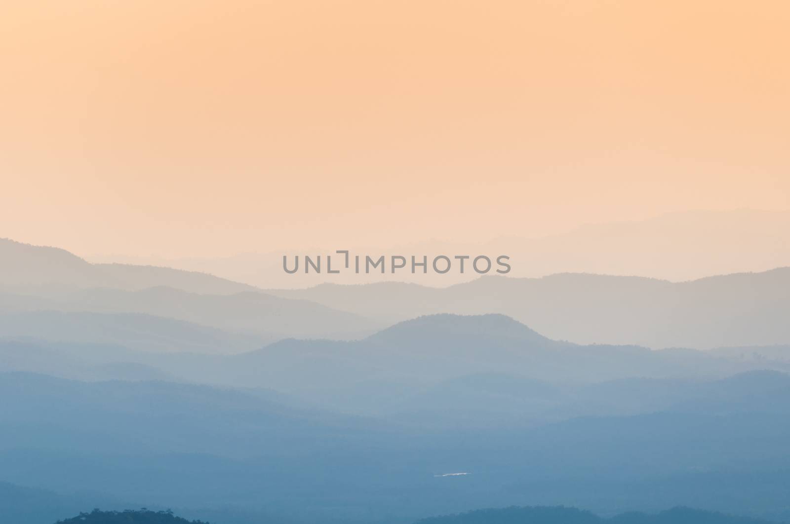 Layer mountains north at sunrise of thailand