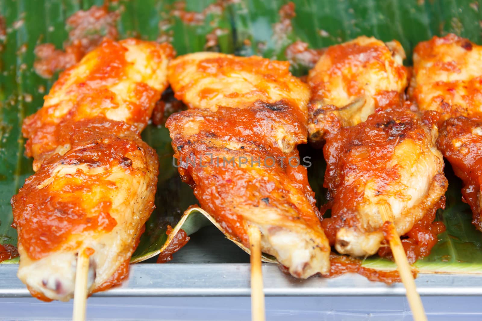 Grilled Chicken Wing with Spicy Sauce  by vitawin