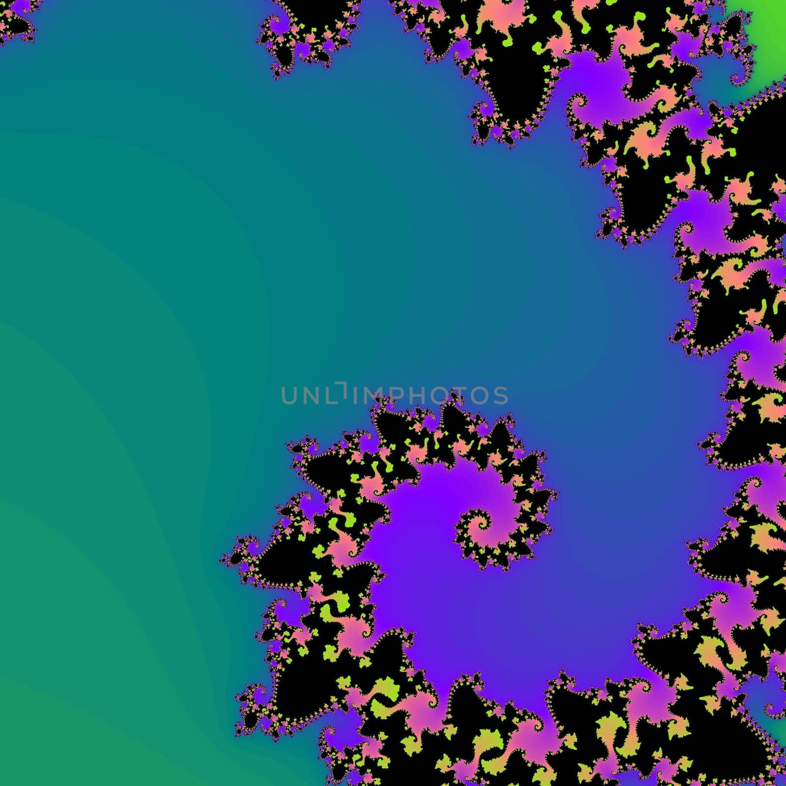 Digital computer graphic - decorative fractal spiral