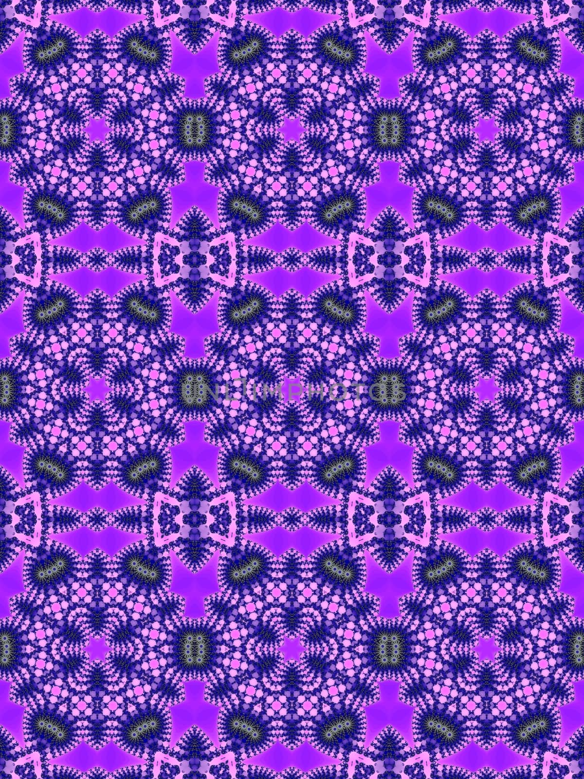 Digital computer graphic - seamless fractal pattern with flowers for design.