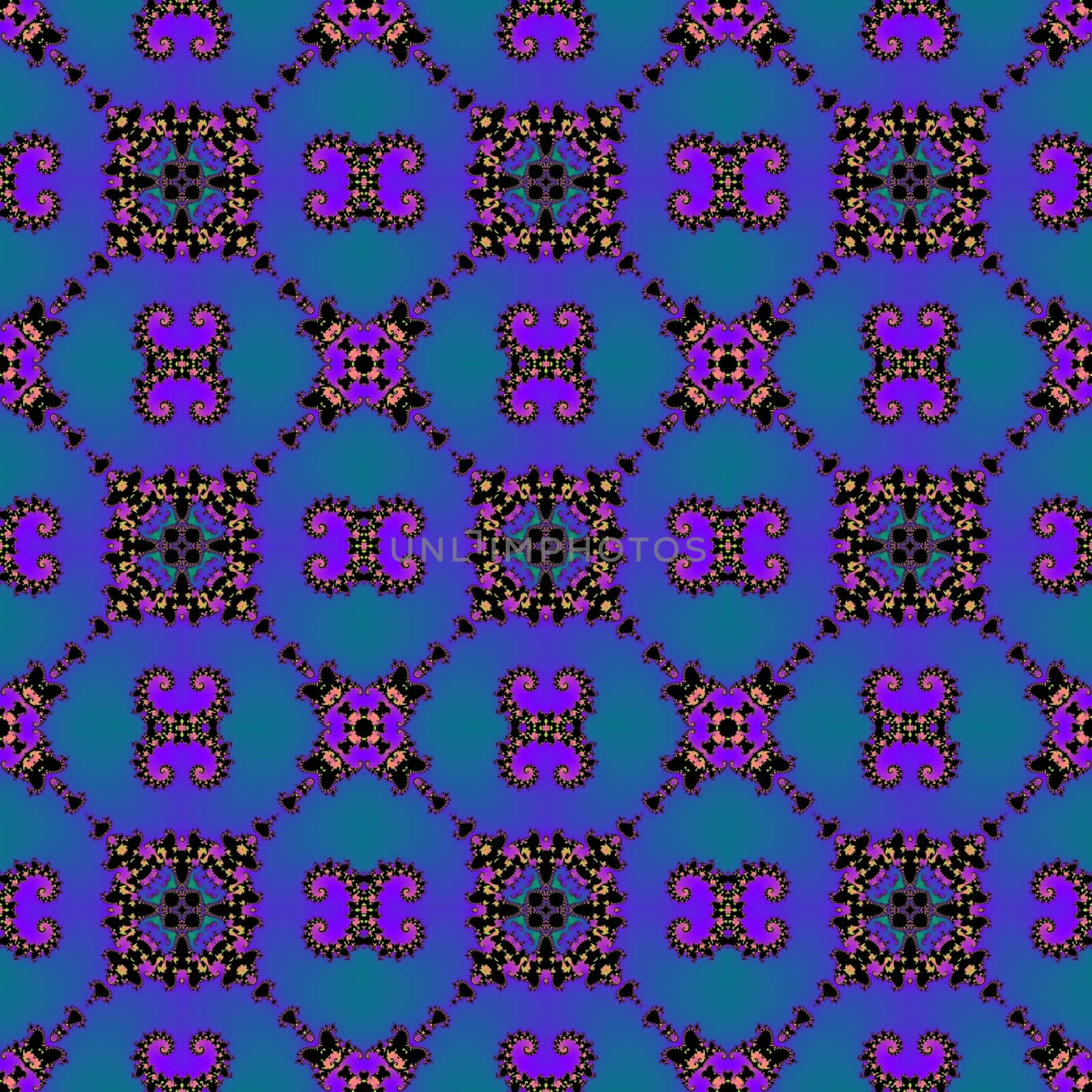Digital computer graphic - seamless decorative ornament in a blue colors for design.