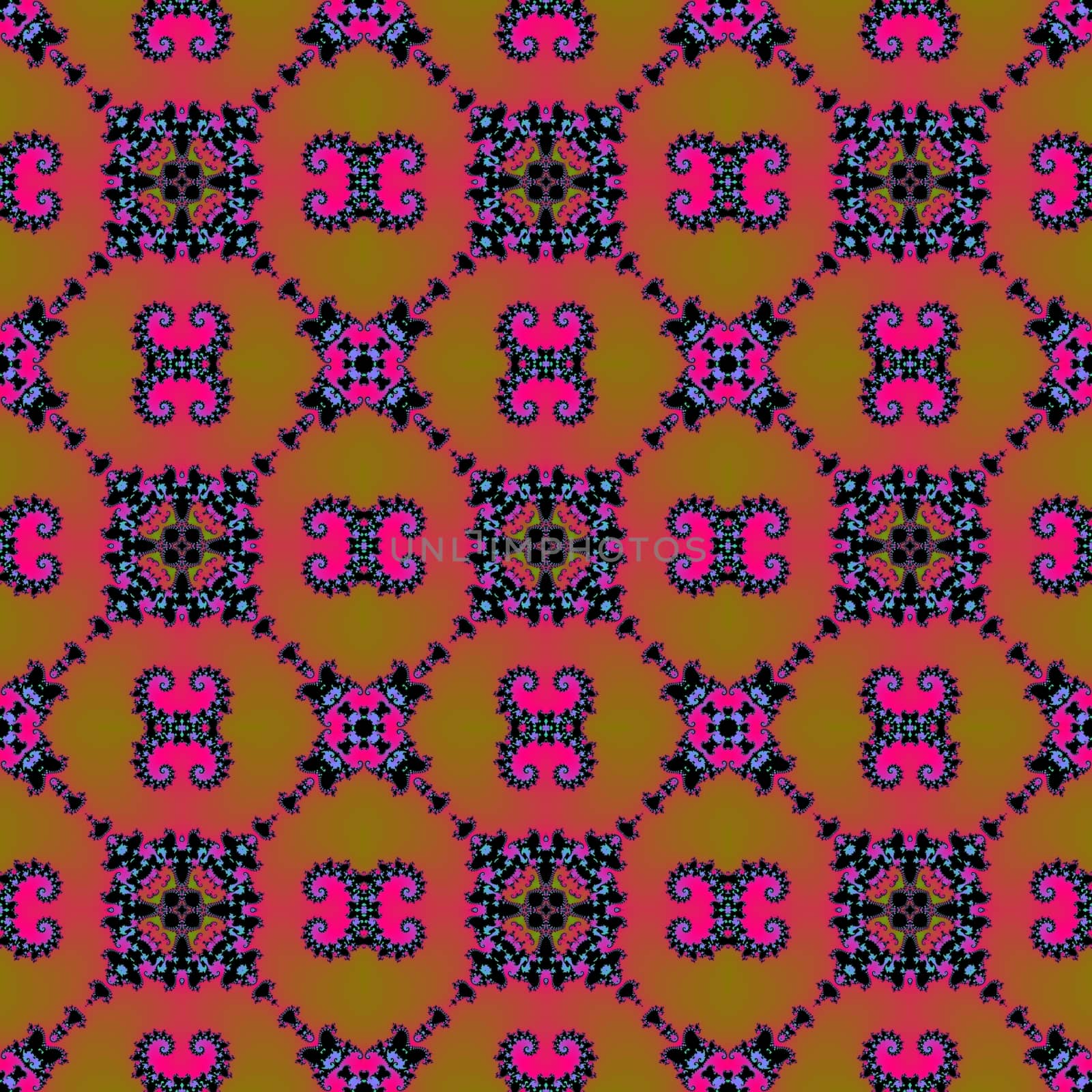 Digital computer graphic - seamless decorative ornament in a bright colors for design.