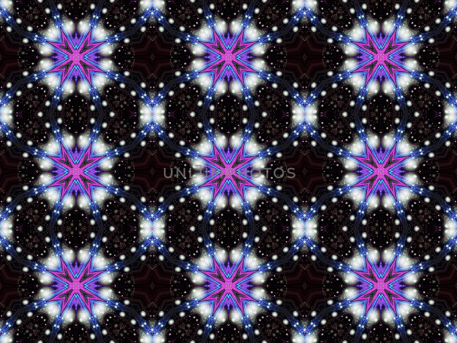 Digital computer graphic - seamless decorative ornament in a space style for design.