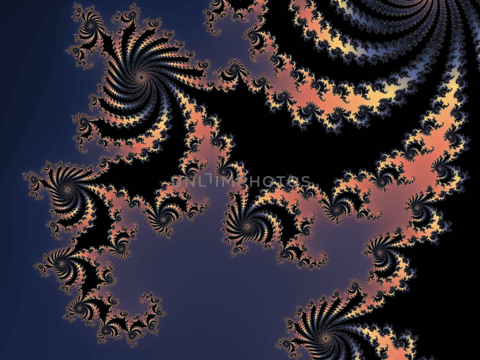 Digital computer graphic - rendering. Patterned fractal background for design.