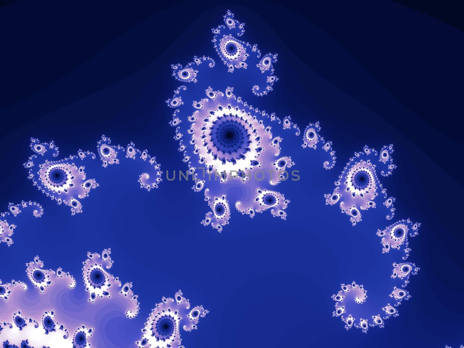 Digital computer graphic - rendering. Decorative fractal background in a dark - blue colors for design.