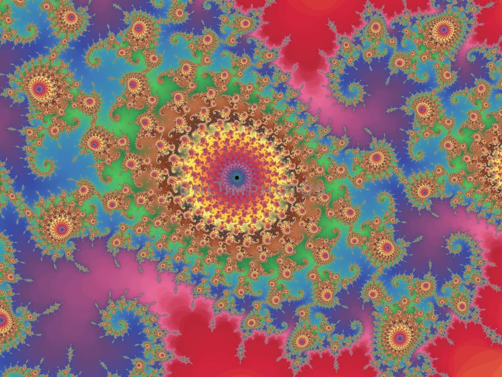 Digital computer graphic - rendering. Patterned fractal background in a bright colors for design.