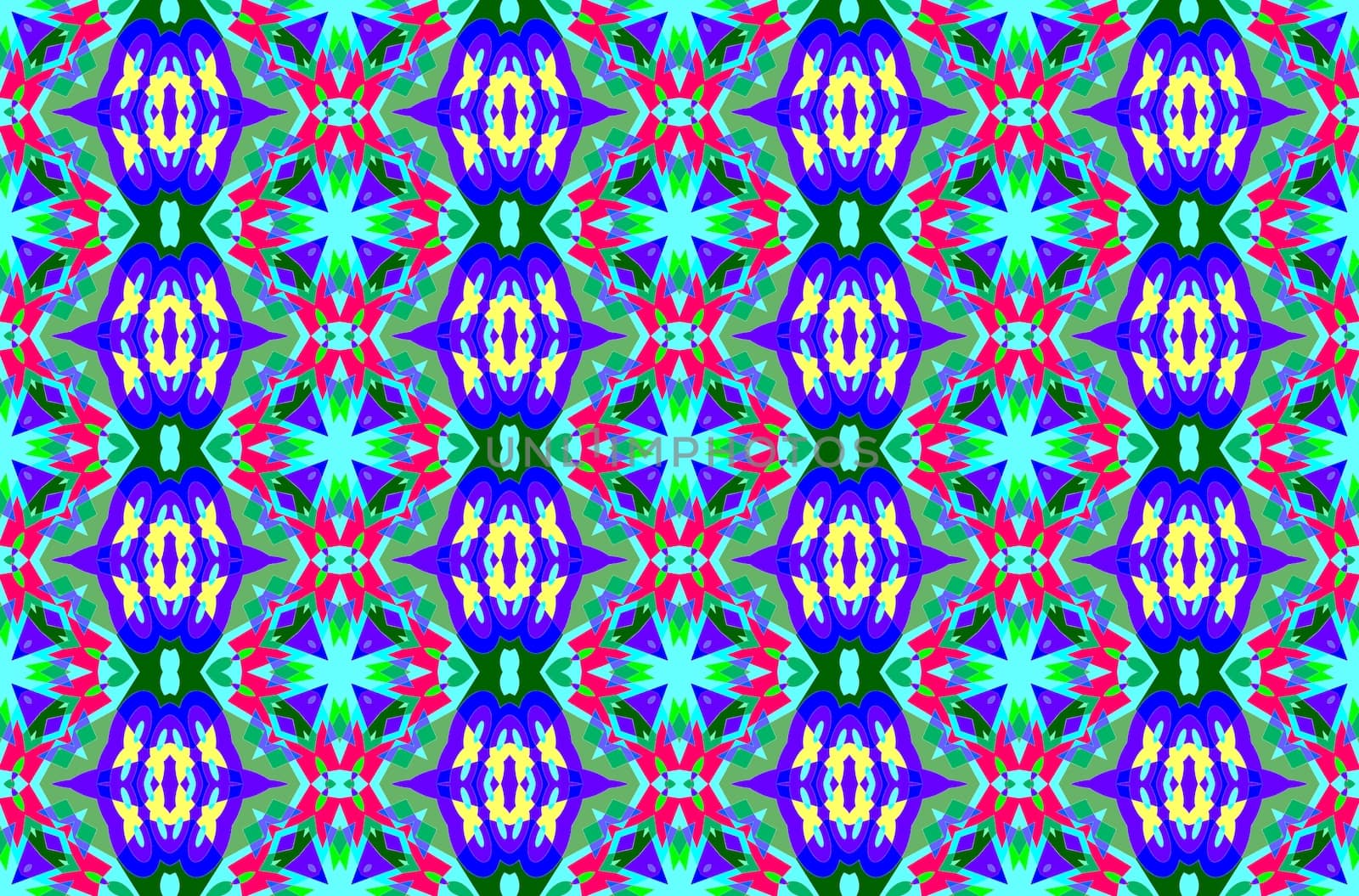 Digital computer graphic - seamless decorative ornament in a bright colors for design.