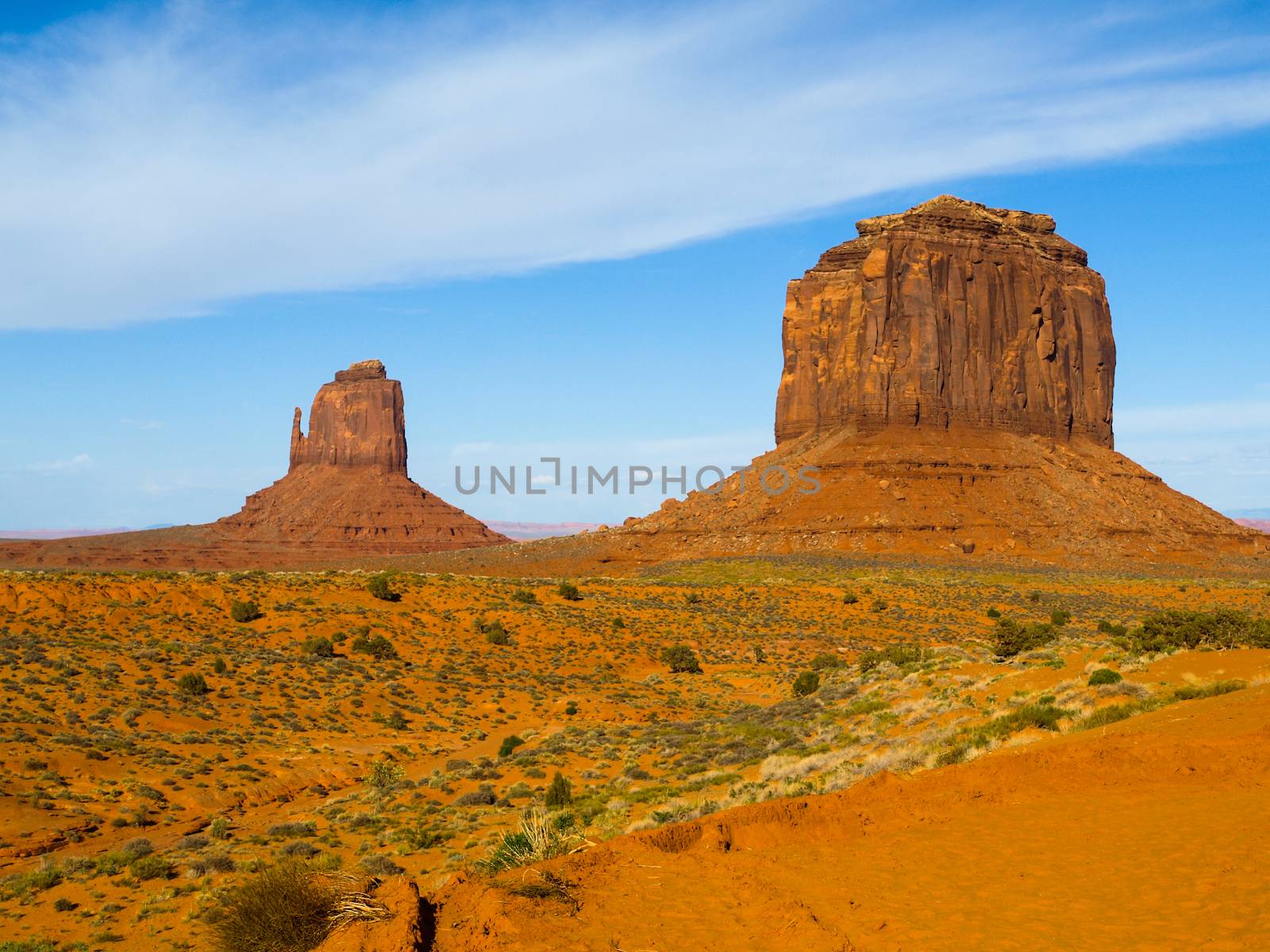 Orange rock formations of Monument Valley (Utah, USA)