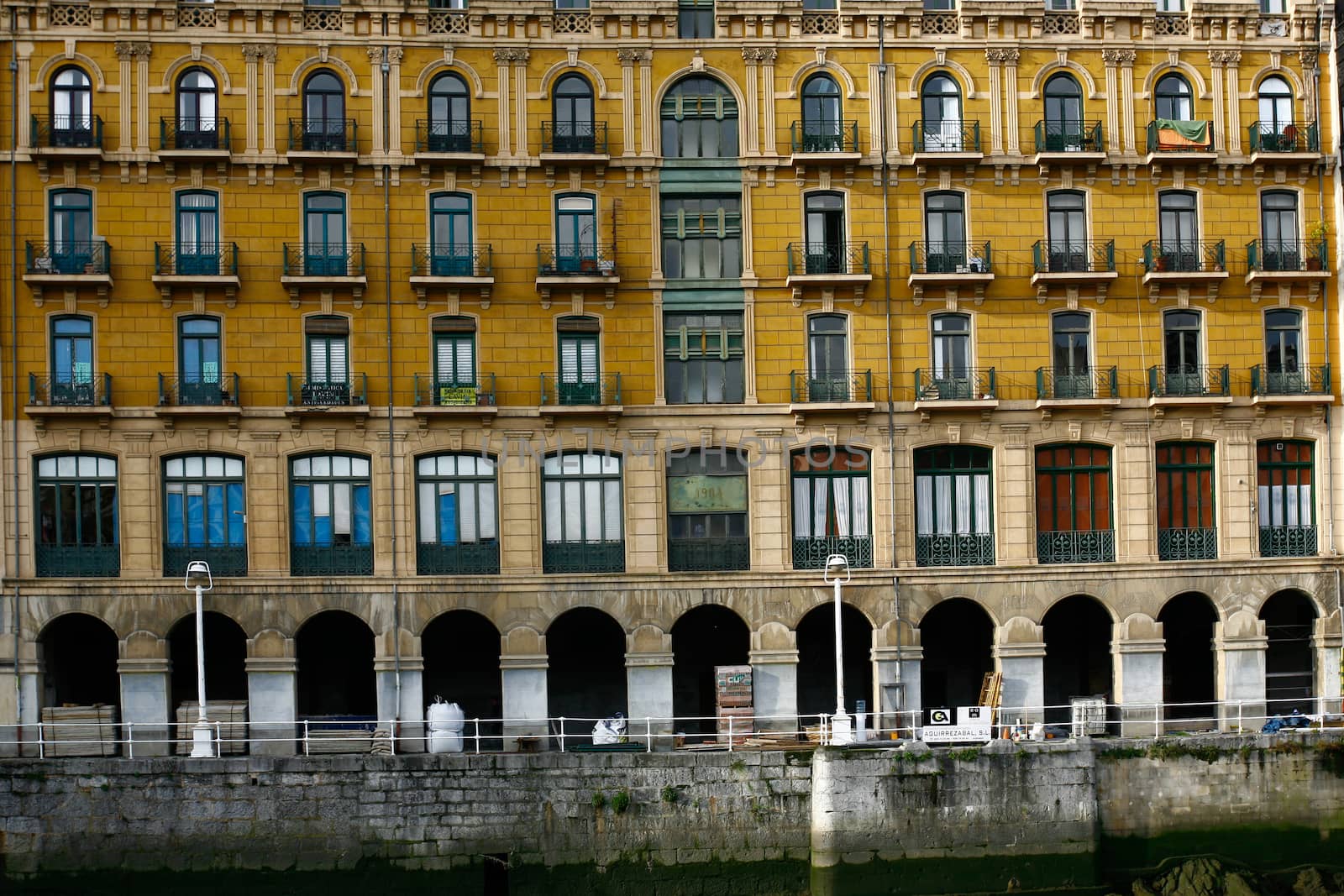 Modernist building facade in Bilbao Bailen street by imagsan