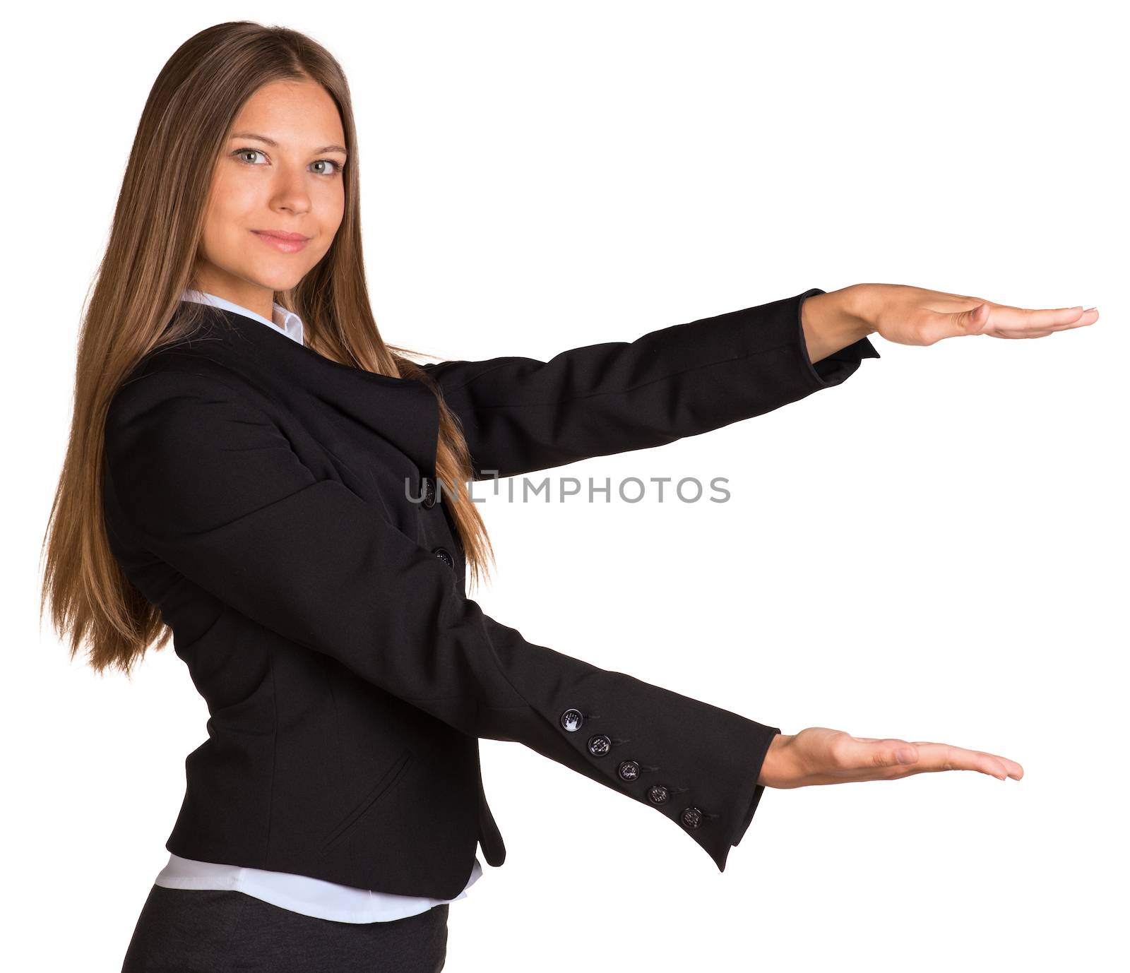 Businesswoman holding anything by cherezoff