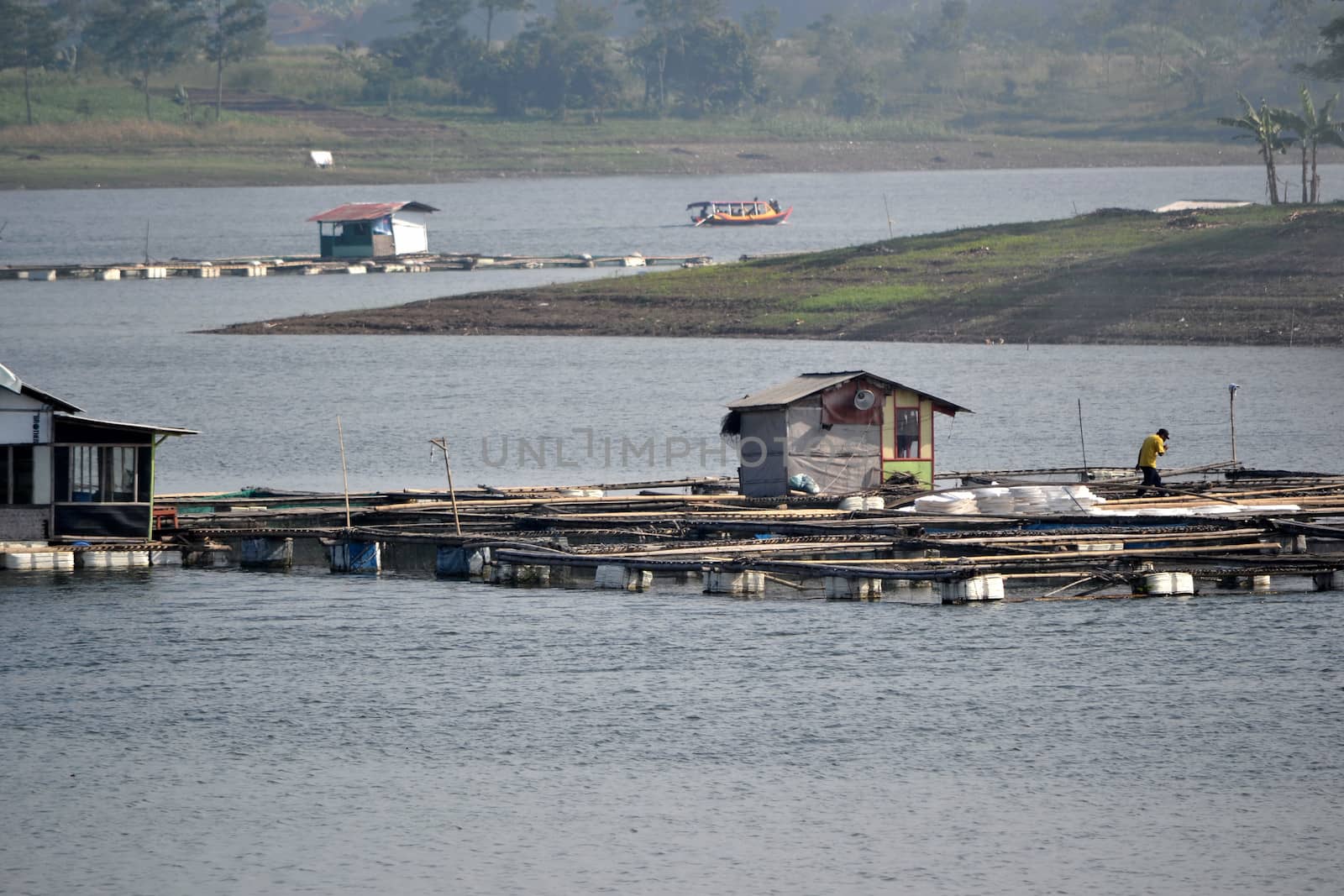 padalarang, indonesia-august 1, 2014: saguling lake that located in padalarang, west java-indonesia.