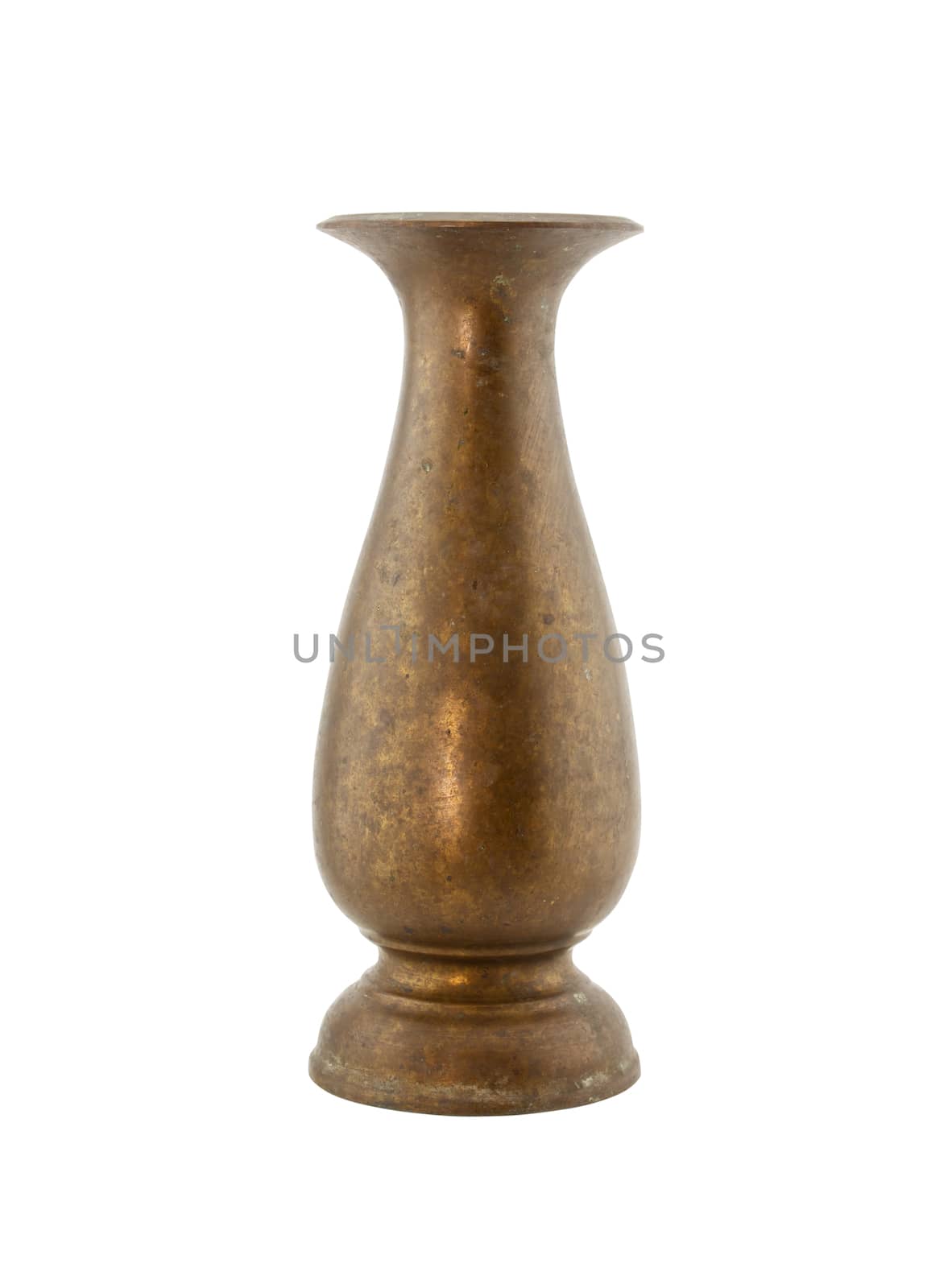 Brass vase isolated on white background by vitawin