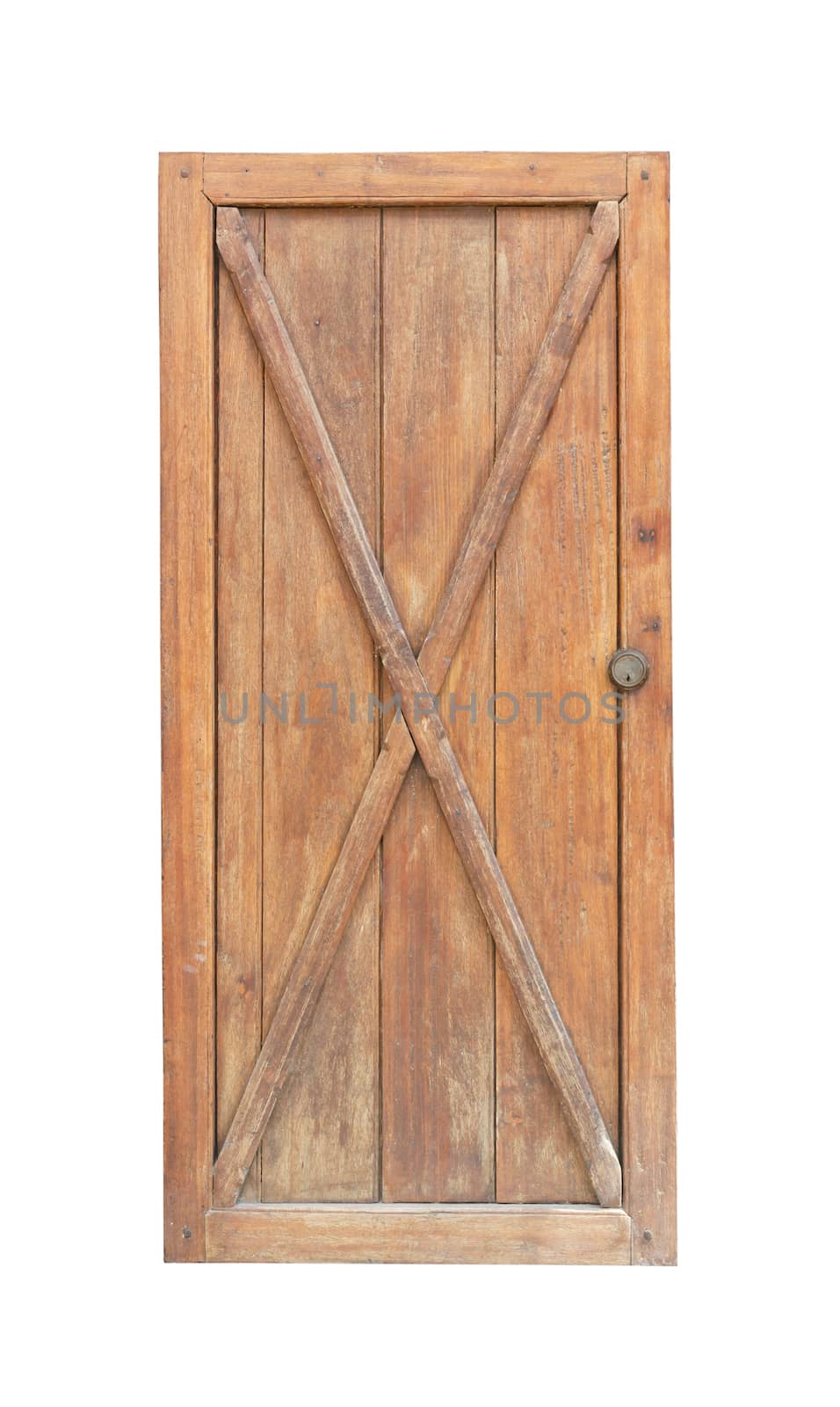 Wooden door isotlated on white background by vitawin