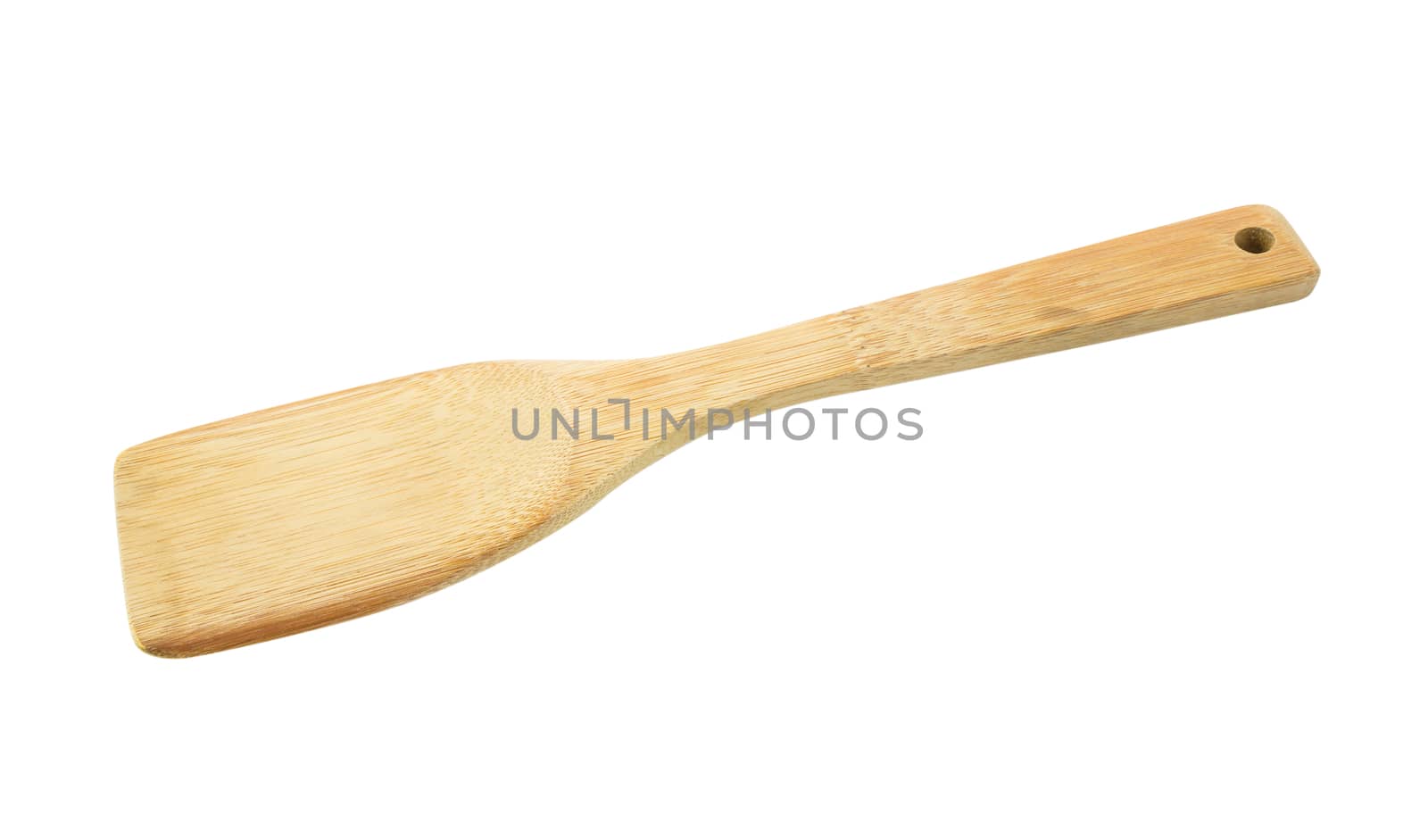 Wooden ladle on white background by vitawin